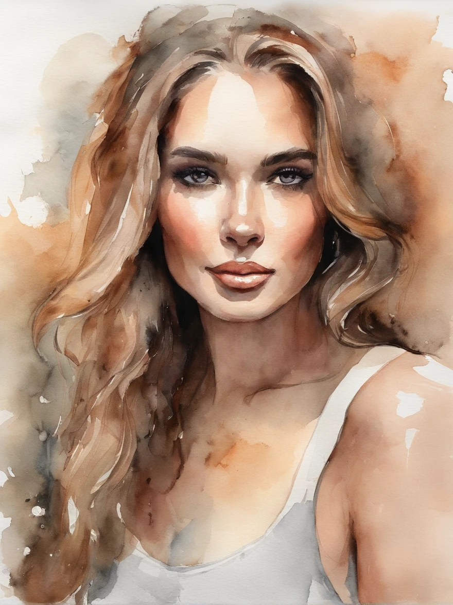 Watercolor Painting of a beautiful girl : : Trending on Artstation: : The simple composition creates a sense of order and harmony. The painting captures the spiritual qualities of the natural world. --uplight --ar 9:16