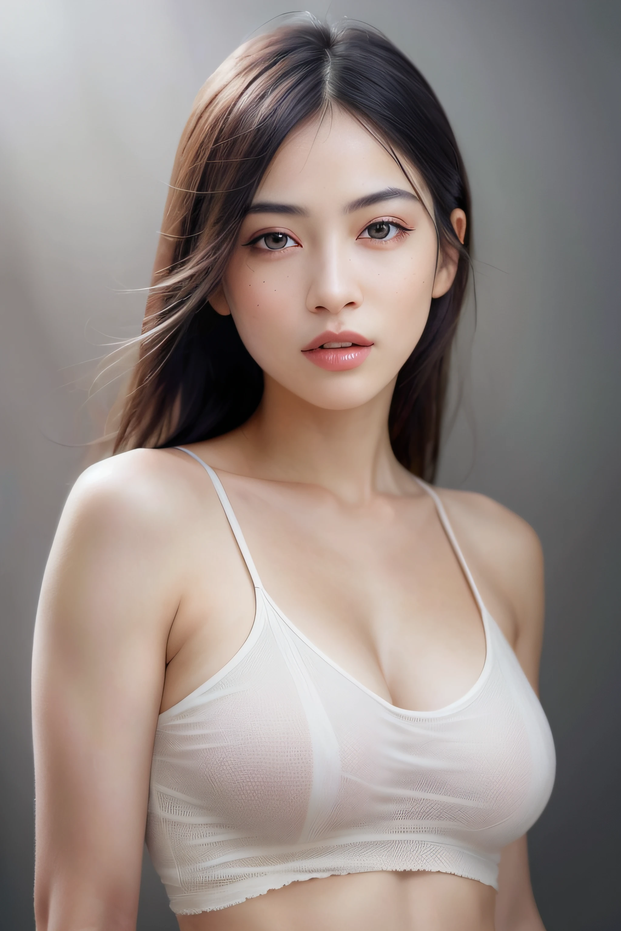 dressed, (photo realistic:1.4), (hyper realistic:1.4), (realistic:1.3),
(smoother lighting:1.05), (increase cinematic lighting quality:0.9), 32K,
1girl,20yo girl, realistic lighting, backlighting, light on face, ray trace, (brightening light:1.2), (Increase quality:1.4),
(best quality real texture skin:1.4), finely detailed eyes, finely detailed face, finely quality eyes,
(tired and sleepy and satisfied:0.0), face closeup, t-shirts,
(Increase body line mood:1.1), (Increase skin texture beauty:1.1)