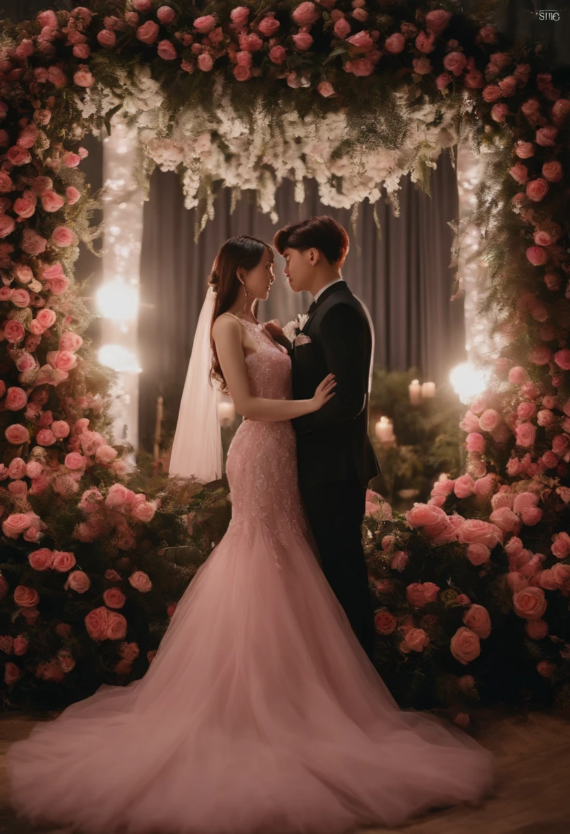 Rose  of black pink and joung kook  of bts wedding