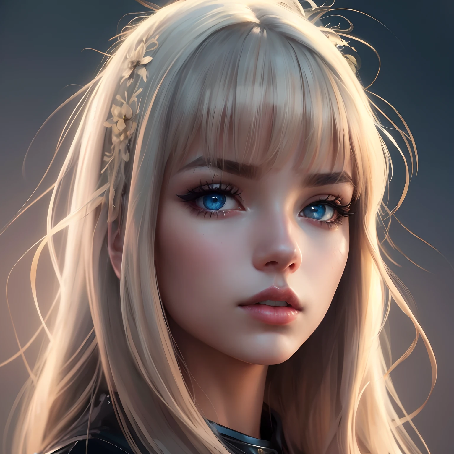 8k, realistic, ultra quality, beatiful girl, Stern anime girl, (Highest Quality, Amazing Details:1.25), cinematic lighting, unique, high-quality, very long hair, hair intakes, makeup, lipstick, eyelashes, ultra detailed eyes, ultra detailed face, ultra detailed lips, ultra detailed lipstick, ultra detailed makeup, 18 years girl, masterpiece, 8k