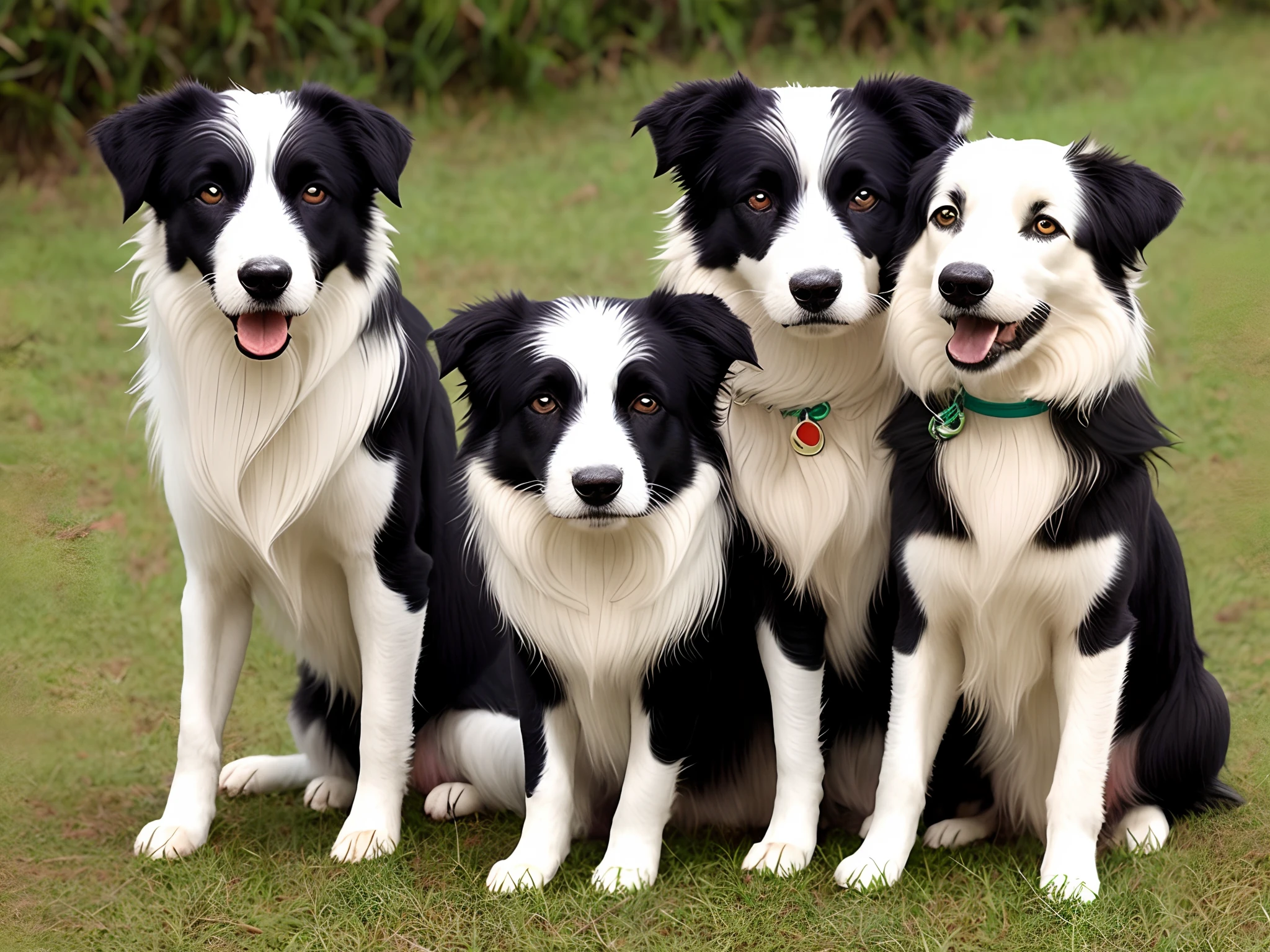 Um border Collie com um pastor alemao