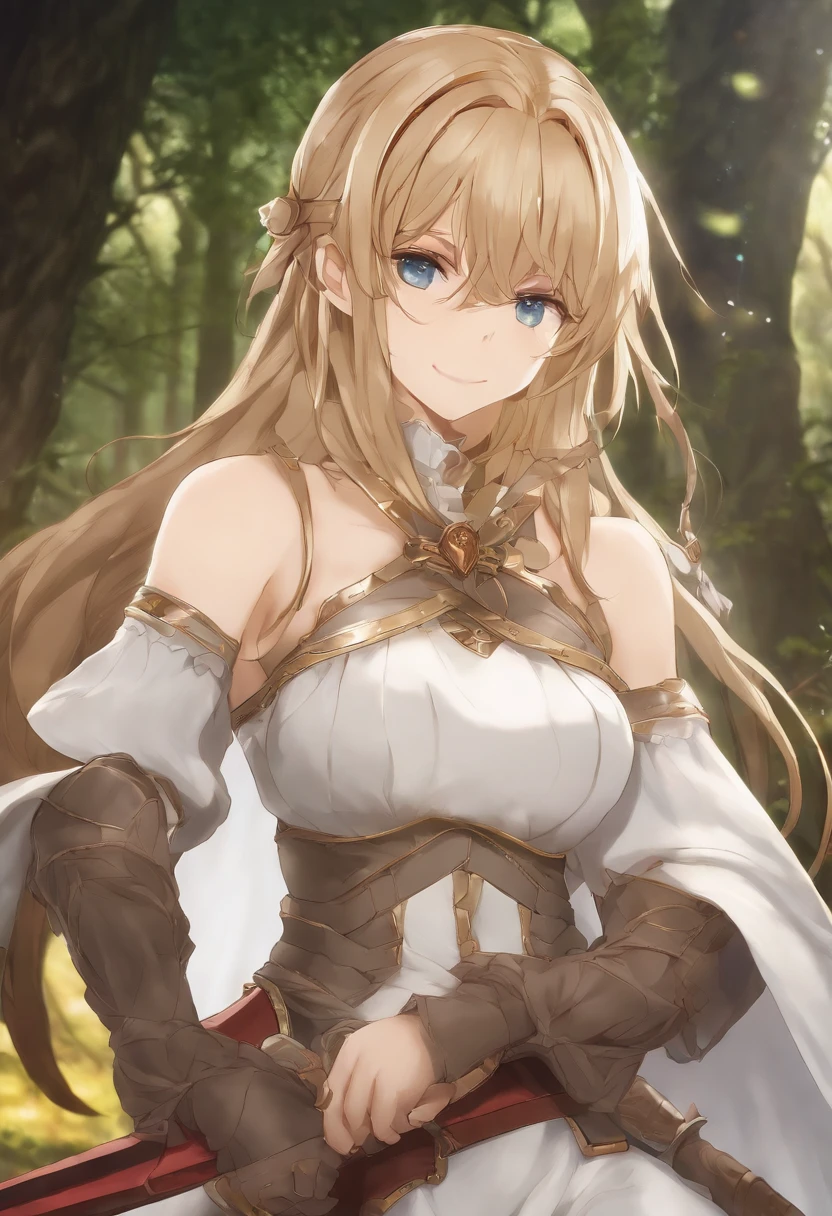 Sword Maiden - Goblin Slayer! ,A beautiful and aesthetically pleasing illustrative masterpiece, Post-editing of Topaz AI