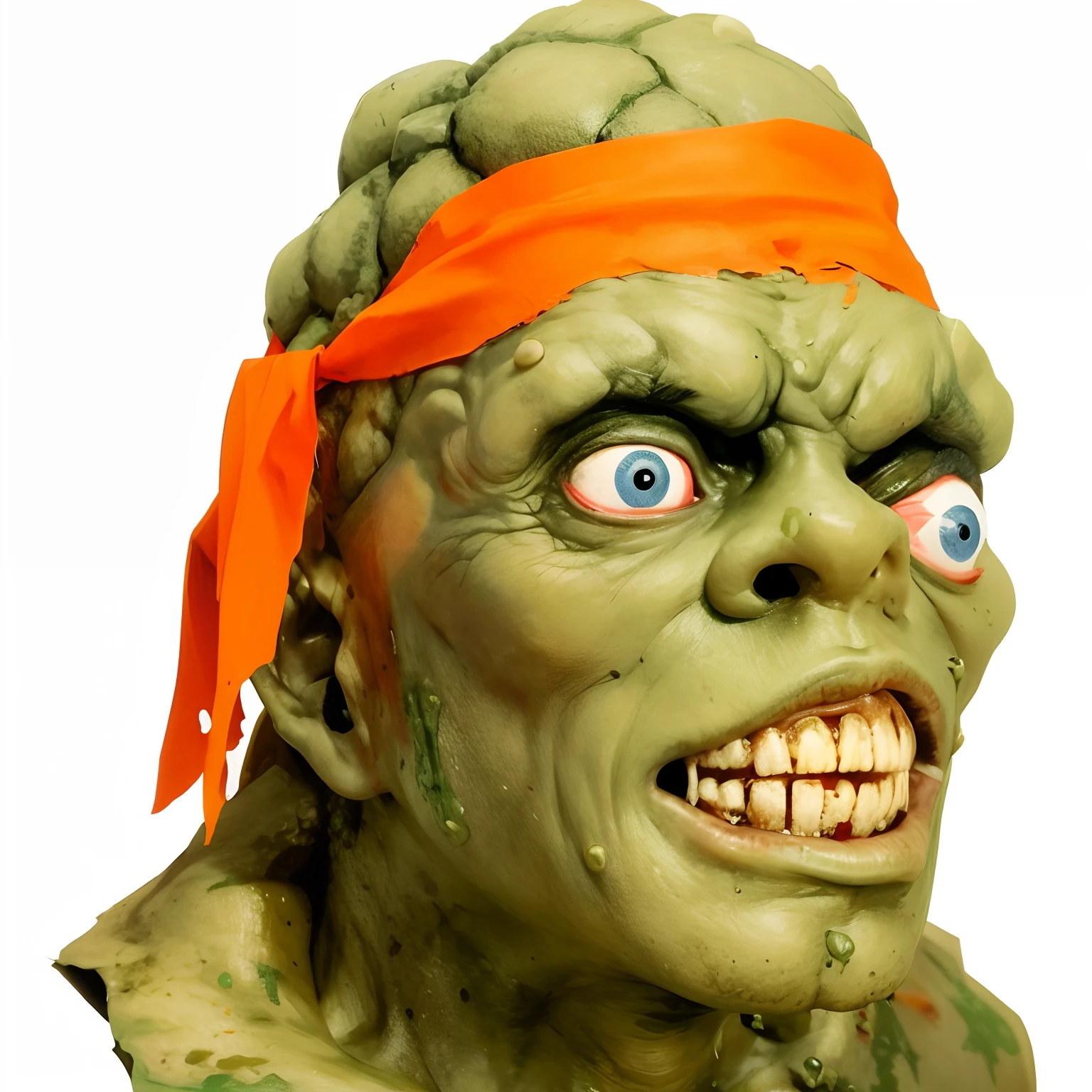 toxie, super realistic, in profile, opening her mouth, screaming