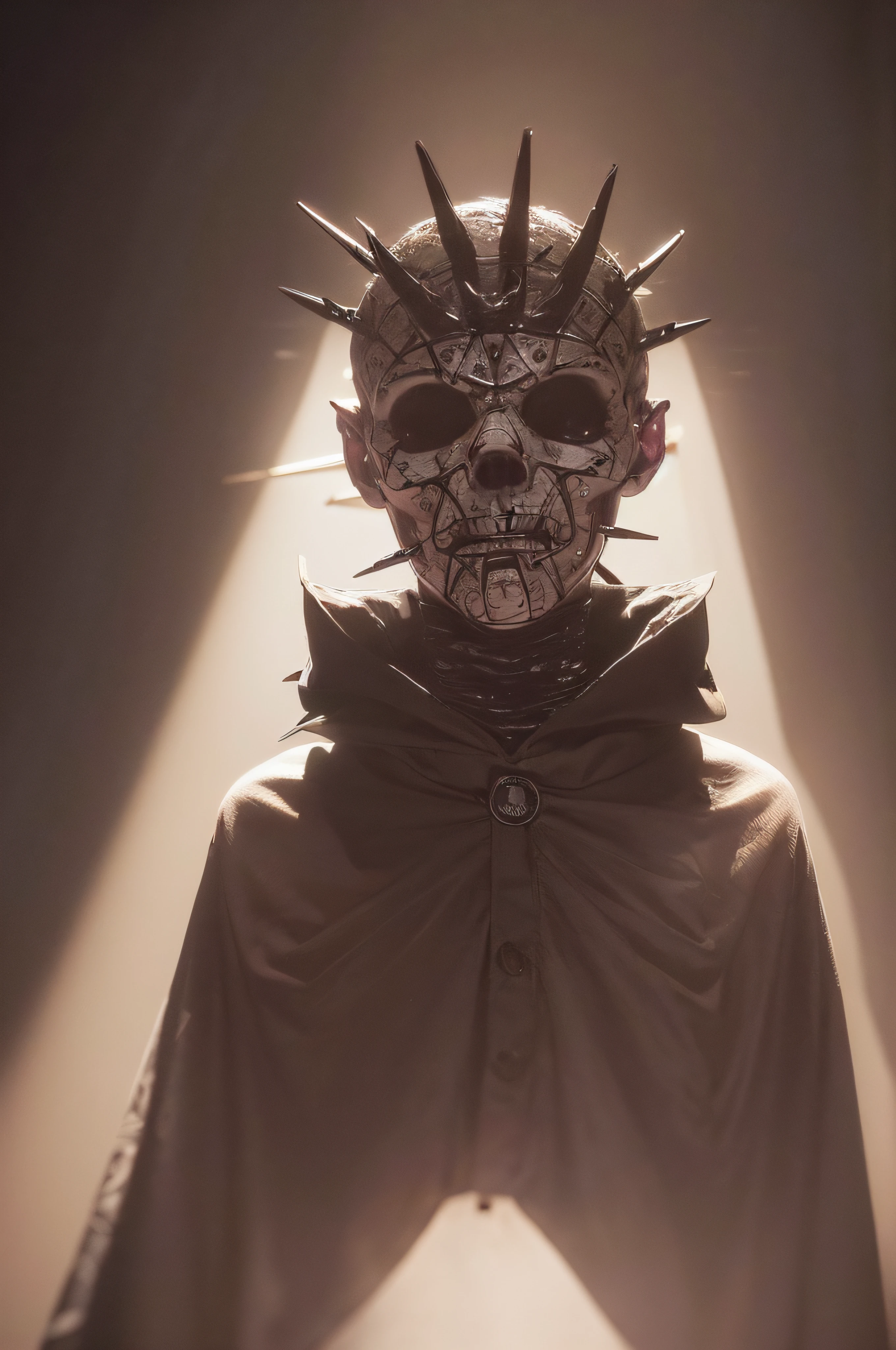 "(The best lighting, oscuro, dramatic),(feto calavera alien, Hellraiser, Cicatrices, , sexy, cerebro, sangre, una rata dentro de la cabeza, terror.),(ojos rojos, calaveras). morning light.