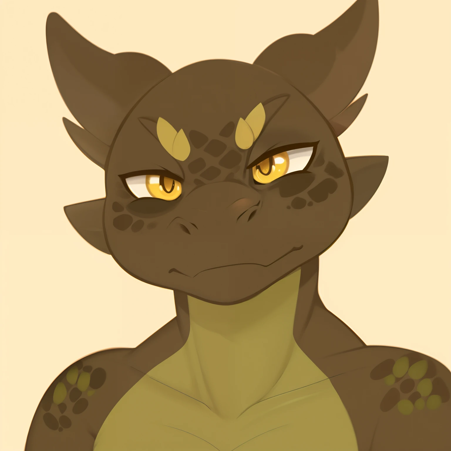 kobold, solo, face focus, attractive, gold eyes, intimidating glare, anthro, lizard, portrait, by zonkpunch