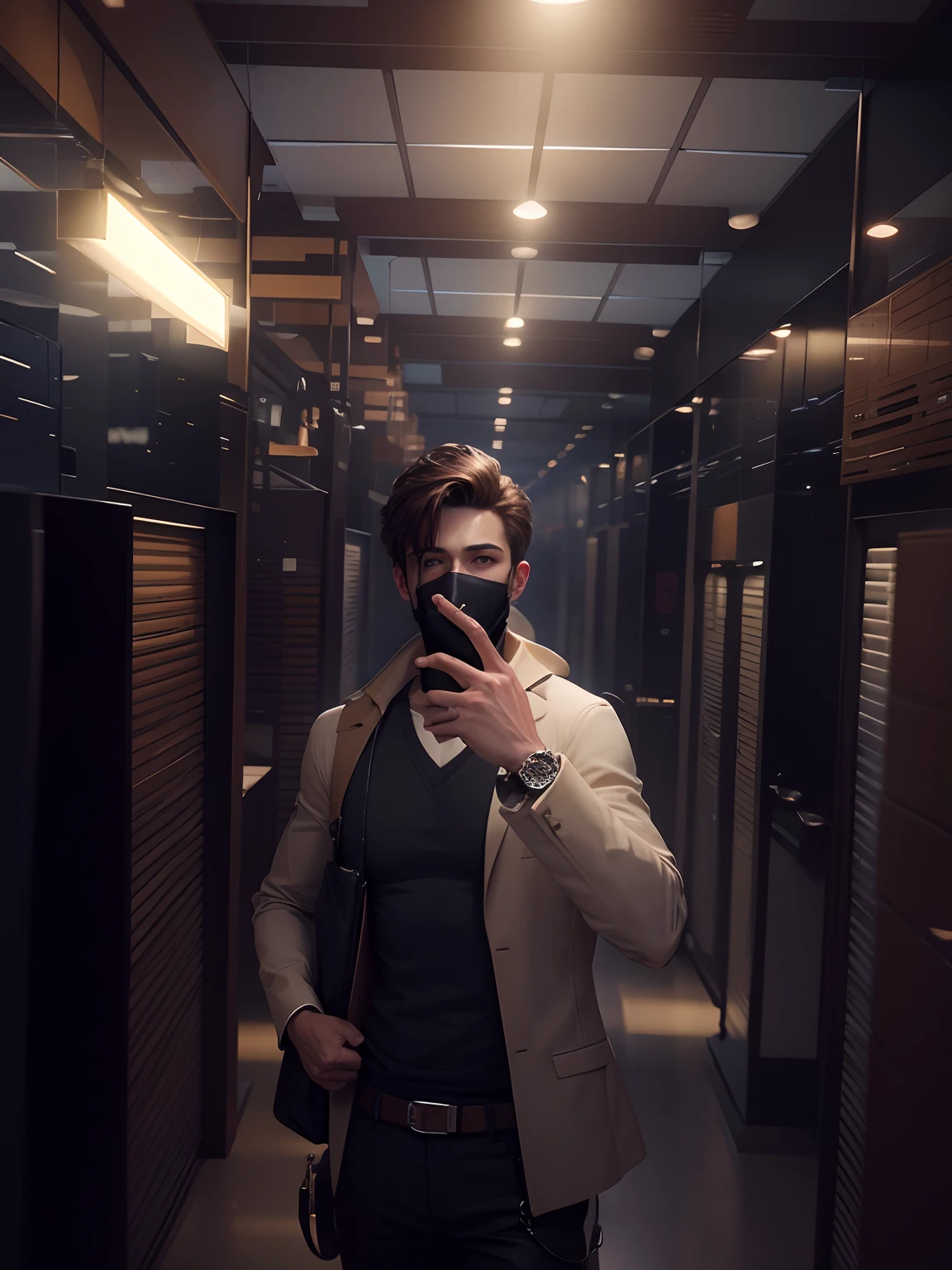 Handsome stylish boy background lighting realistic 4k resolution
