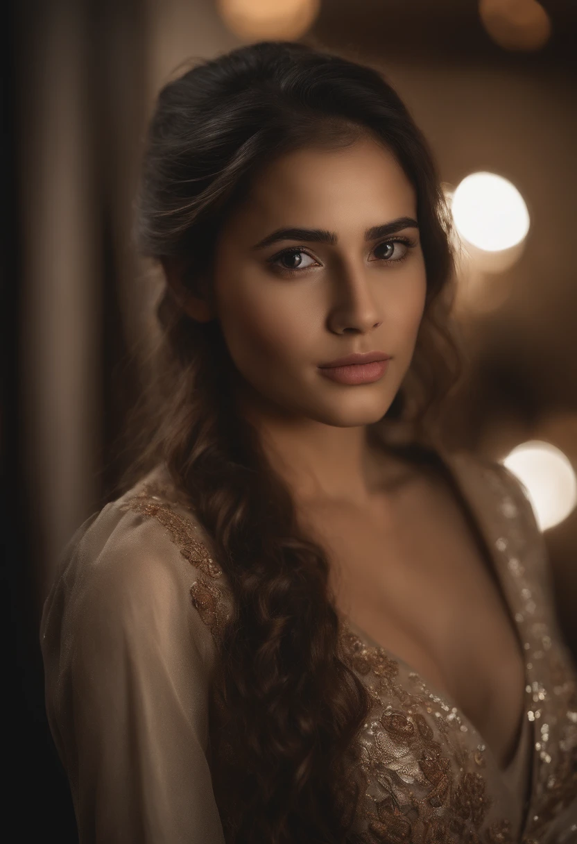 photo of a 15 years old indo-european girl, RAW, beautiful girl, (extra long straight hair in a ponytail), ((portrait)), ((detailed face:1.2)), ((detailed facial features)), (finely detailed glass porselen skin), pale skin, high detailed deep cleavage bodycon hasmat suit , medium natural breast, megacity environment, (warm colors), damp, moist, reflections, (masterpiece) (perfect proportion)(realistic photo)(best quality) (detailed) photographed on a Canon EOS R5, 50mm lens, F/2.8, HDR, (8k) (wallpaper) (cinematic lighting) (dramatic lighting) (sharp focus) (intricate)