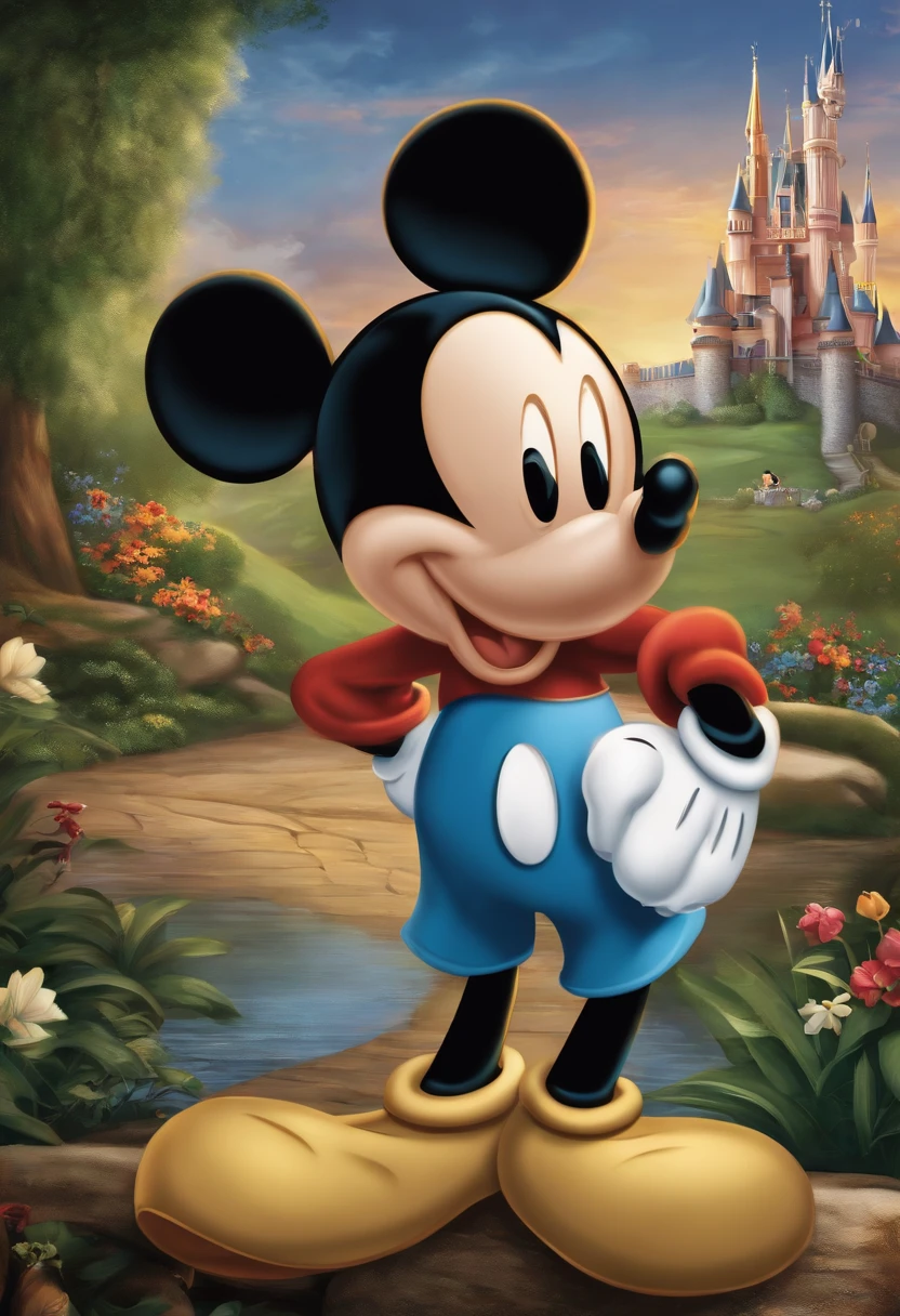 "Create a high-resolution Disney movie poster featuring Mickey Mouse."