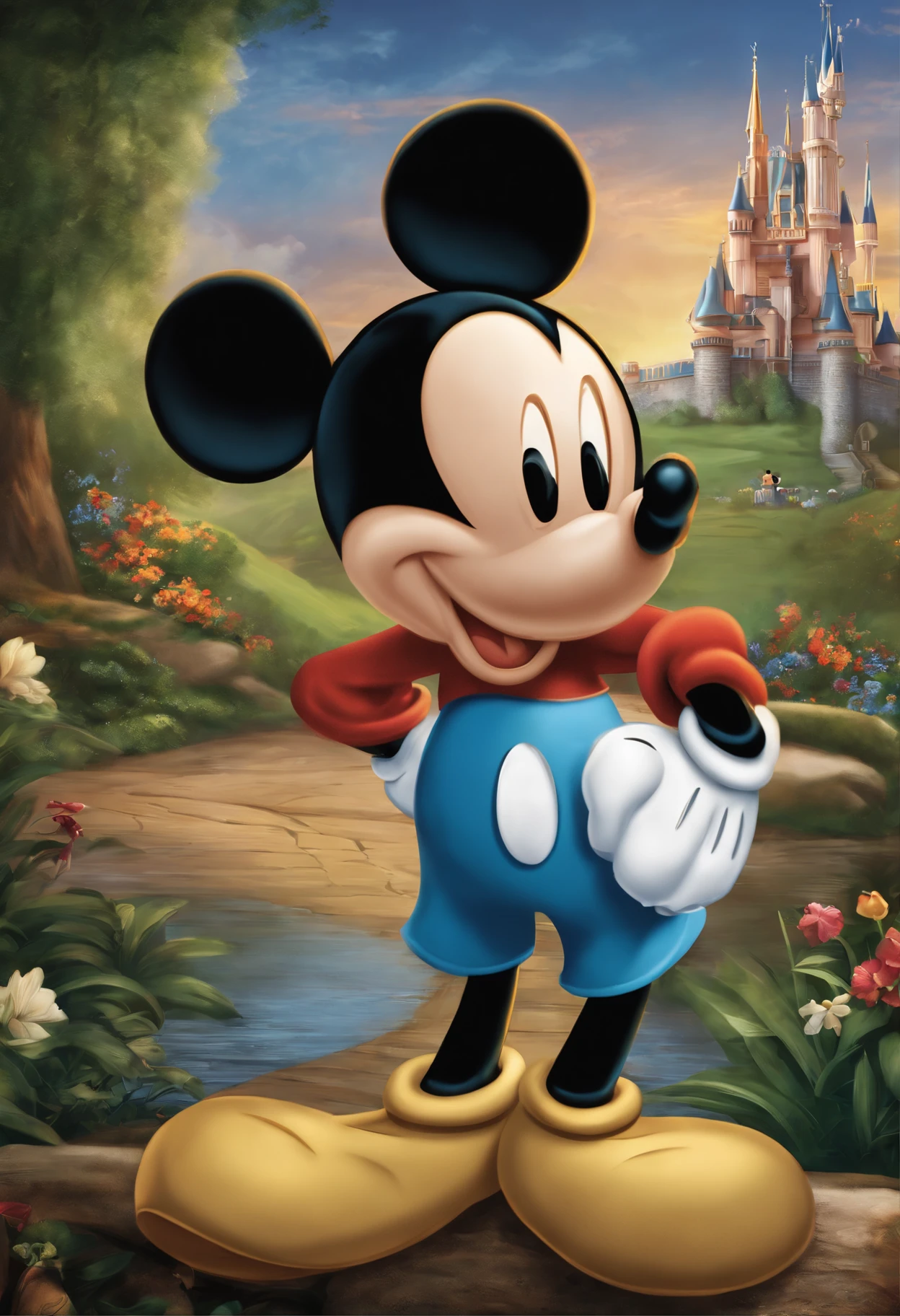 "Create a high-resolution Disney movie poster featuring Mickey Mouse."
