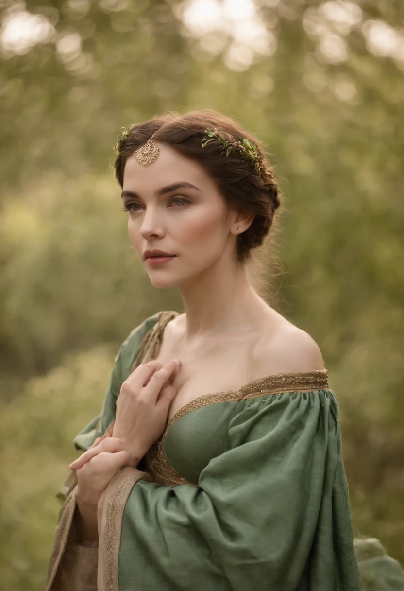(((uma ferida avermelhada profunda atravessa sua bochecha esquerda))) tez justa, mulher em torno de 19 anos, cabelos brancos naturais, olhos verdes distintos, vestindo kohl, slender and graceful, Beautiful, luz de velas em um ambiente medieval, Ultra sharp focus, tiro realista, roupas femininas medievais, cores tetradicas (cicatriz:1.4)