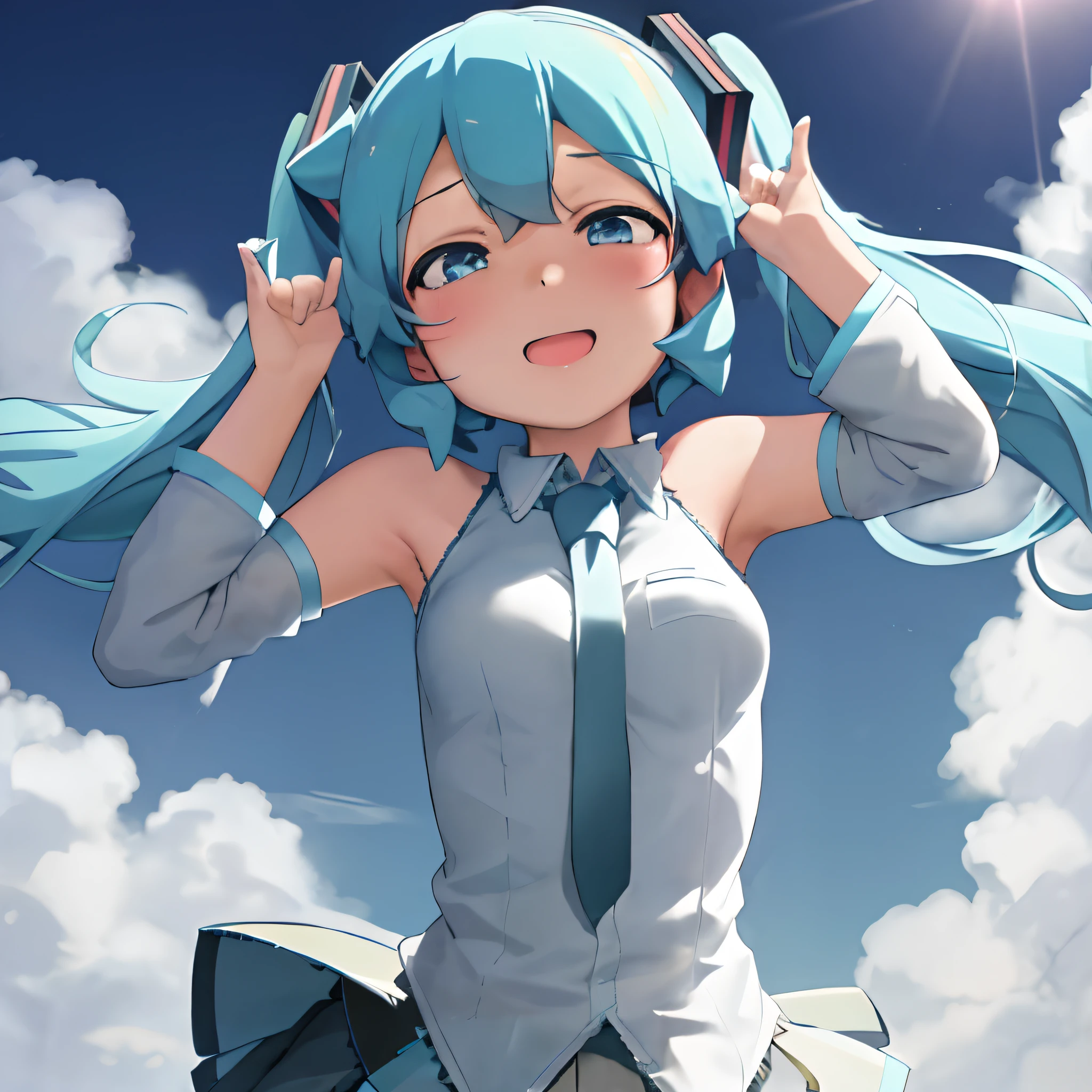 masterpiece, best_quality, 1girl, solo, abmayo, hatsune miku,