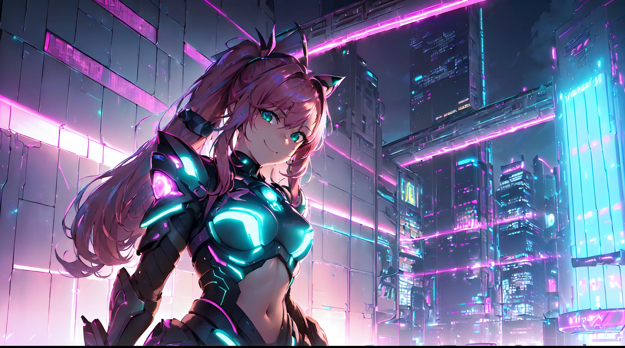 <lora:KrakenKatz-201:0.7>,(kktz:1.2),girl,,sci-fi,cyberpunk street,glowing hologram,, (Fantasy world, peace, beautiful background, flowers, trees, sparrow, a vast meadow)
