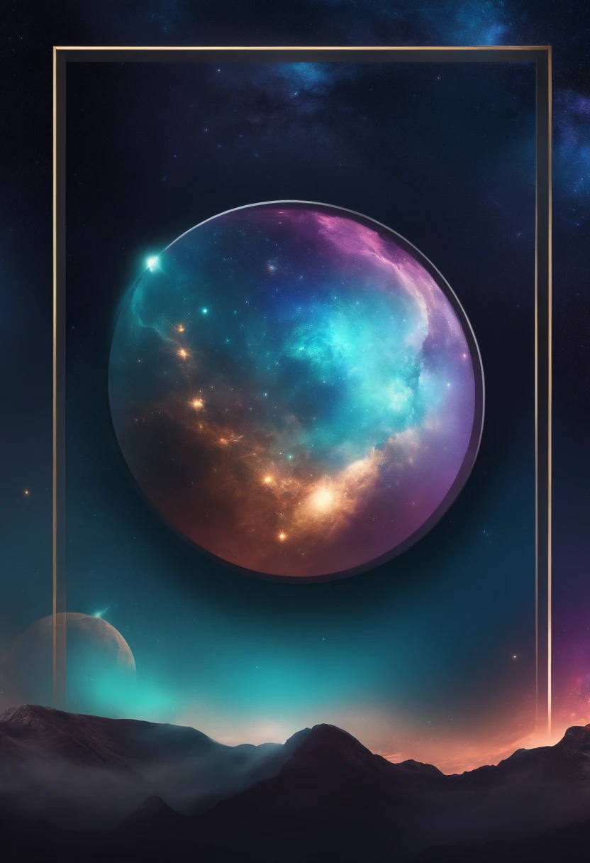 Banner para twitch, tema de universo, With moons and galaxies.