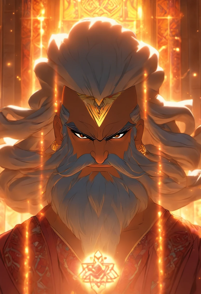 (((Persian God))) best quality, ultra-high resolution, 4K detailed CG, master piece,AHURA MAZDA,Man,beard,Persian clothes,stone adornments,Persian man,Persian city,solar lighting,((look that blinds)), Persian Mythology, Persia, Iran, Middle East, aesthetics, Beautiful image, depth of field, Centralized image
