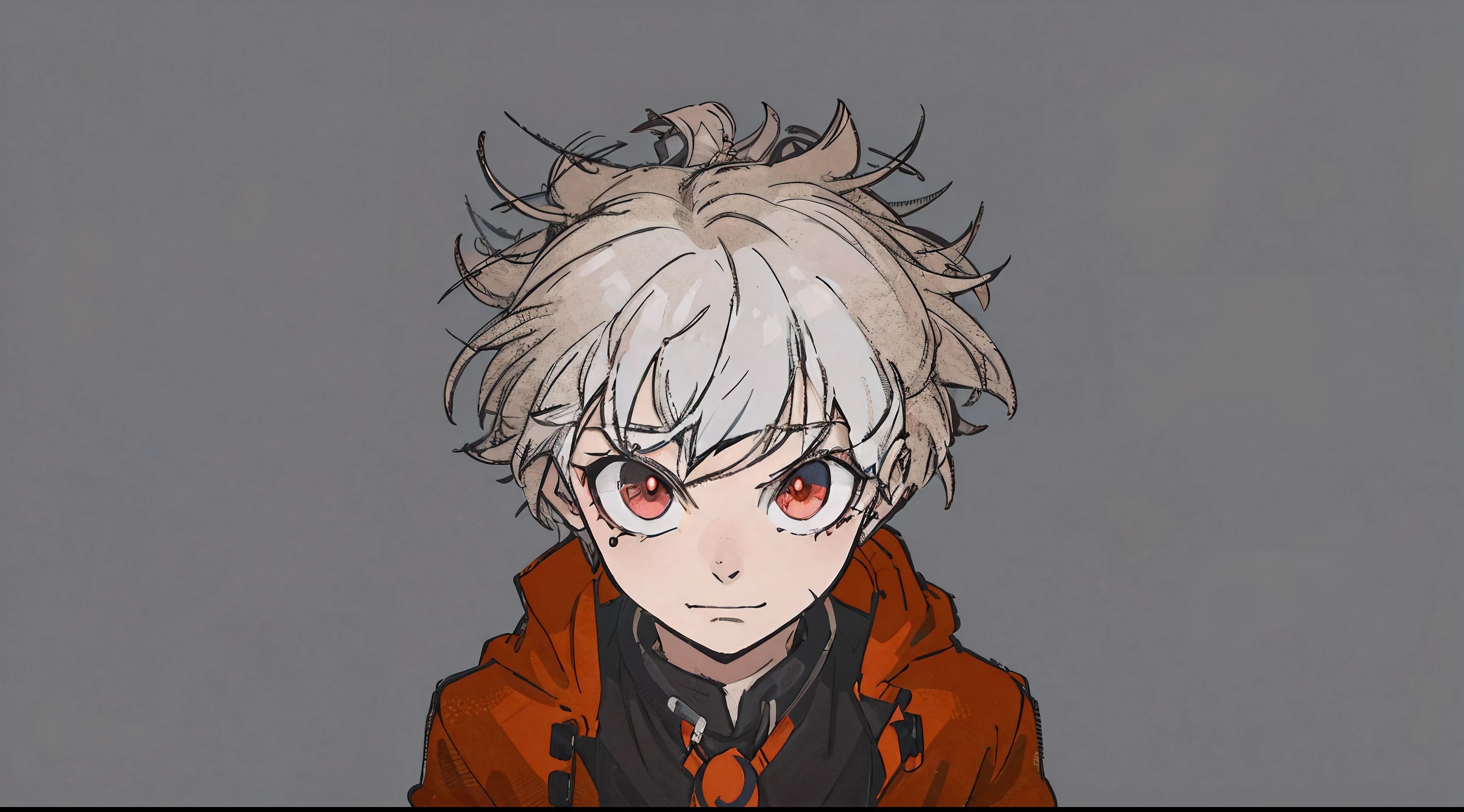 personagem de anime com olhos vermelhos e uma jaqueta vermelha, Nagito Komaeda, Coringa se parece com Naruto, Gatilho Estilo de Arte de Anime, Arte digital de Danganronpa, Coringa como Naruto, ((vermelho)) olhos baggy, Nagito Komaeda de Danganronpa, [[[[sorrindo ]]]], estilo de arte demon slayer