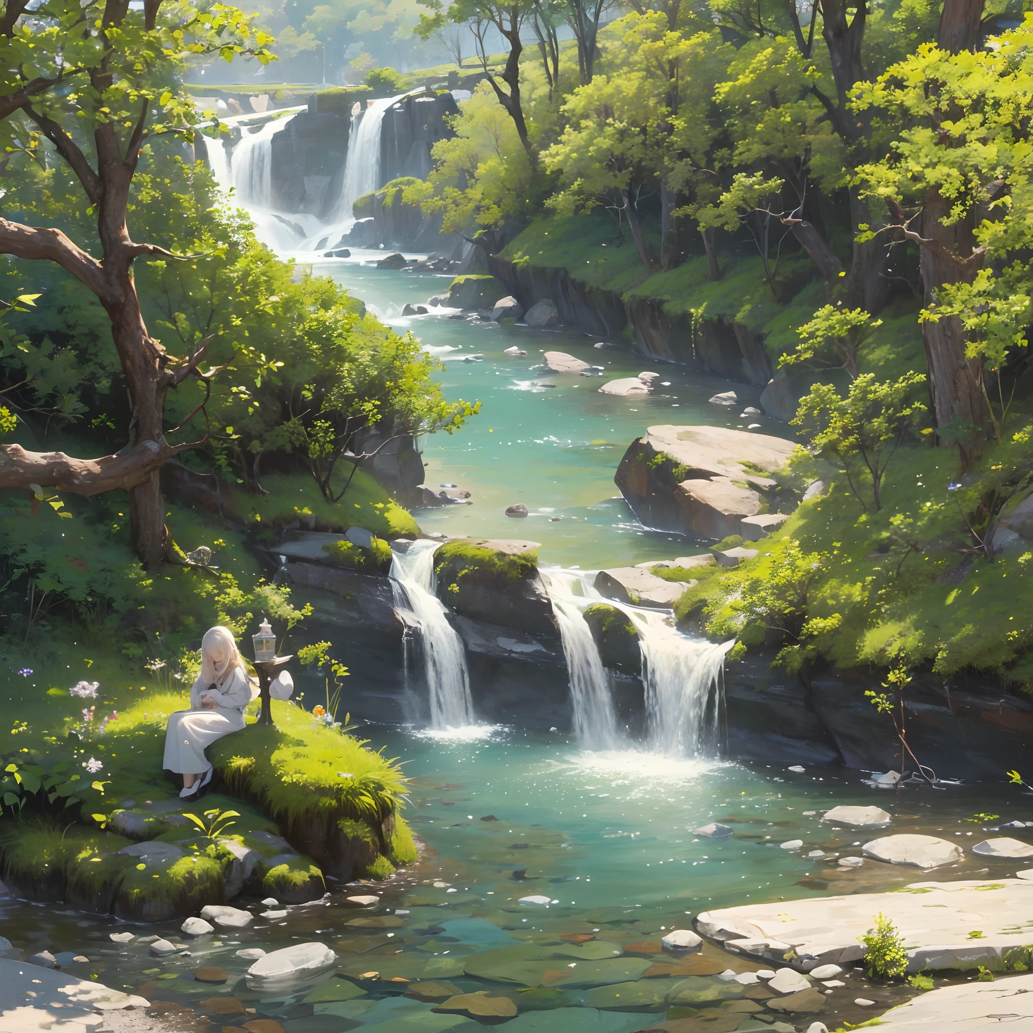 Finest quality)),(超A high resolution),(ultra-detailliert),(Meticulous portrayal),((best pictures)),(Finest works of art),Ultra-Precision Art,The art of astounding depiction, great outdoors:1.4,Steep mountains,lake,​​clouds,