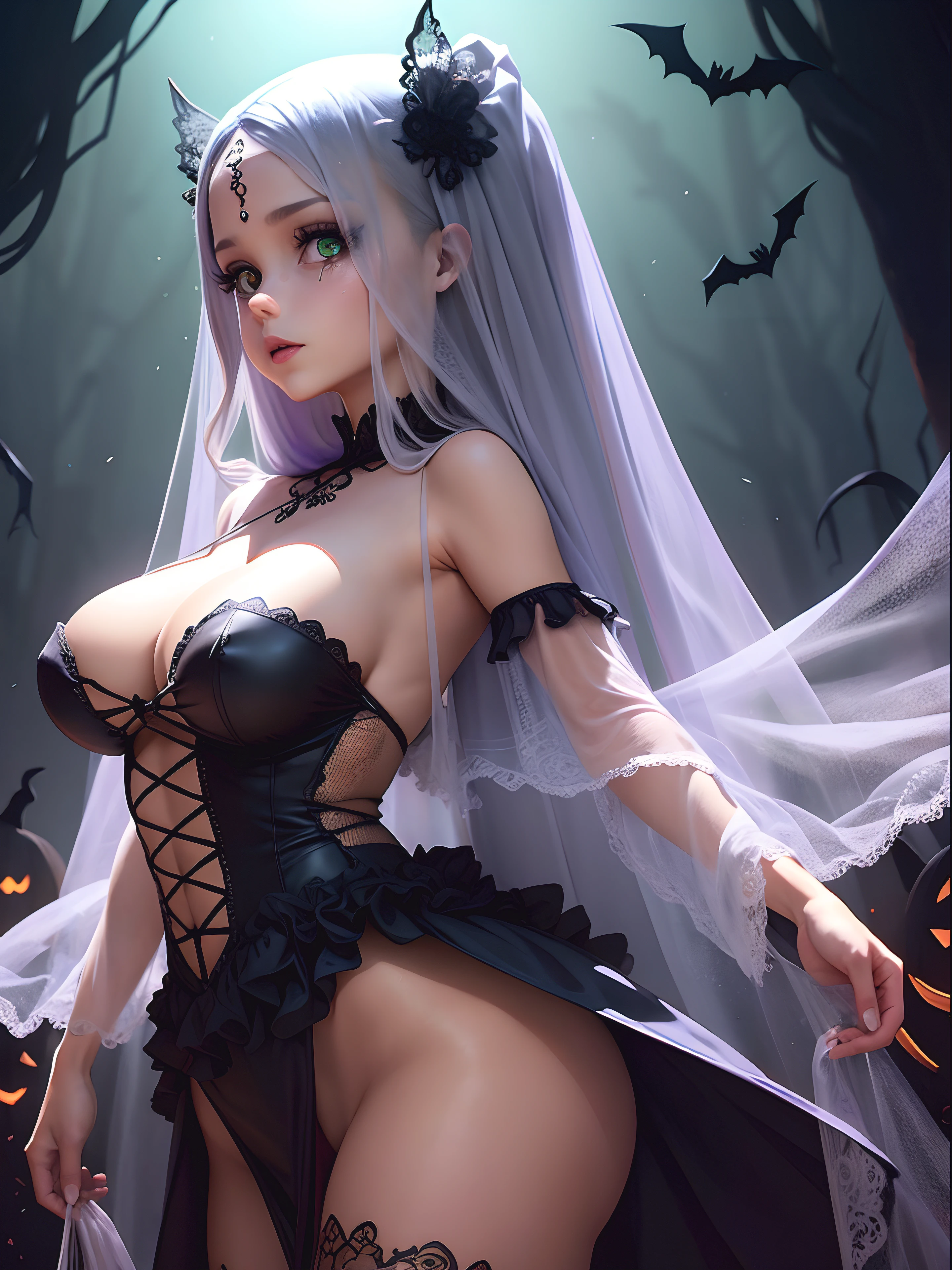 imagem assustadora para o halloween com fundo transparente