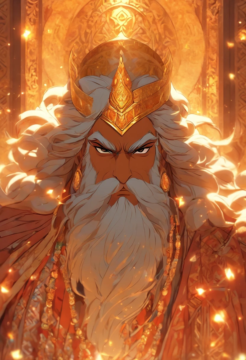 (((Persian God))) best quality, ultra-high resolution, 4K detailed CG, master piece, AHURA MAZDA, man, Persian clothing, Persian temple, Persian Mythology, Iran, Middle East, Persian painting style, aesthetics, Beautiful image, depth of field, centered on screen