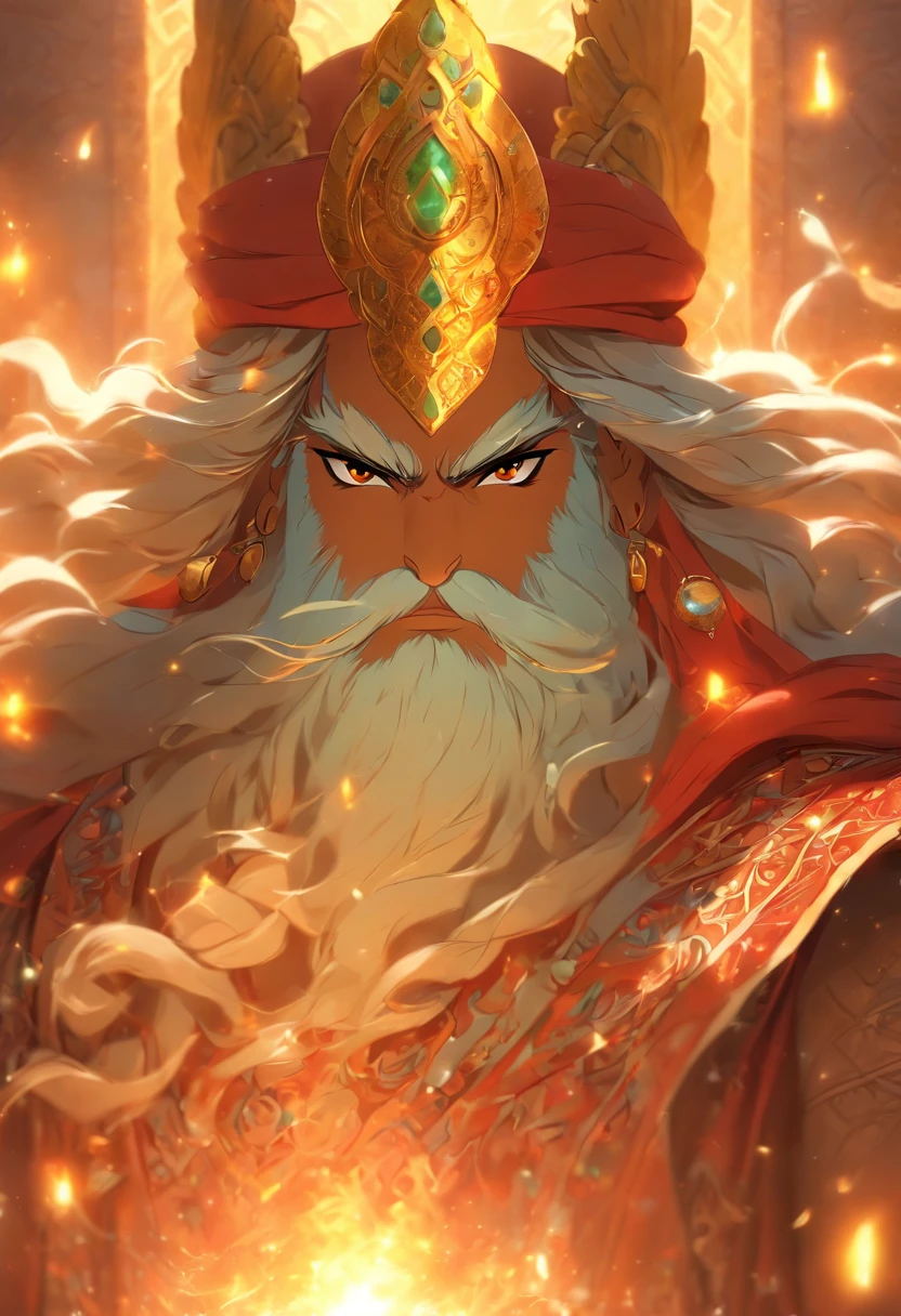 (((Persian God))) best quality, ultra-high resolution, 4K detailed CG, master piece, AHURA MAZDA, man, Persian clothing, Persian Mythology, Iran, Middle East, Persian painting style, aesthetics, Beautiful image, depth field, centered on the screen