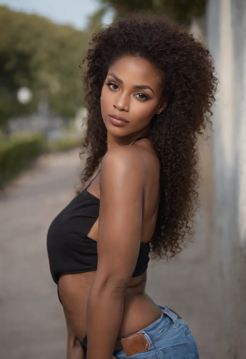 Uniforme escucha, Get up, Fine photography, piel oscura, cabello rizado, afro, falda, caderas anchas y sexys, hermoso cuerpo, Éclaireuse, Mujer en uniforme Scout, escucha ((Piel africana oscura, very deep ebony skin)), ((Su belleza es innegable)), ((linda cara emocionada)), ((Ojos perfectos hiper detallados,)), ((Linda pose)), (( pecho grande )), ((Idioma de salida)), ((Atractivo )), sexy, (( Camisa de punto ajustado, pantalones cortos canchas sexy)), ((Afro africano largo rizado,)), ((vientre revelador)), ((Get up, Vista frontal)), ((Toca tus propias piernas en una pose sexy)), ((afuera, en una discoteca)), CGI ciblé, fotorrealista, High detail, Realstic, Pieza maestra, Absurdo, La mejor calidad, HDR, Alta calidad, Hi-Def, extremadamente detallado, Fondo de pantalla de 8k, Intrincado alto detalle, 8k UHD, Full HD, (Foto realista:1.2), contraste, intense illumination, Cinematic lighting, natural lighting, Luz dura, Contre-Jour, global ilumination, ambient-occlusion