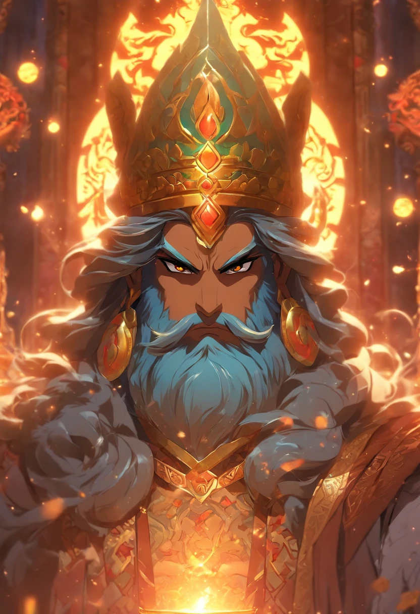 (((Persian God))) best quality, ultra-high resolution, 4K detailed CG, master piece, ANGRA MAINYU,god of destruction and darkness, Persian clothing,Persian Mythology, Iran,Persian temple, Persian painting style, aesthetics , Beautiful image, depth of field, centered on the screen