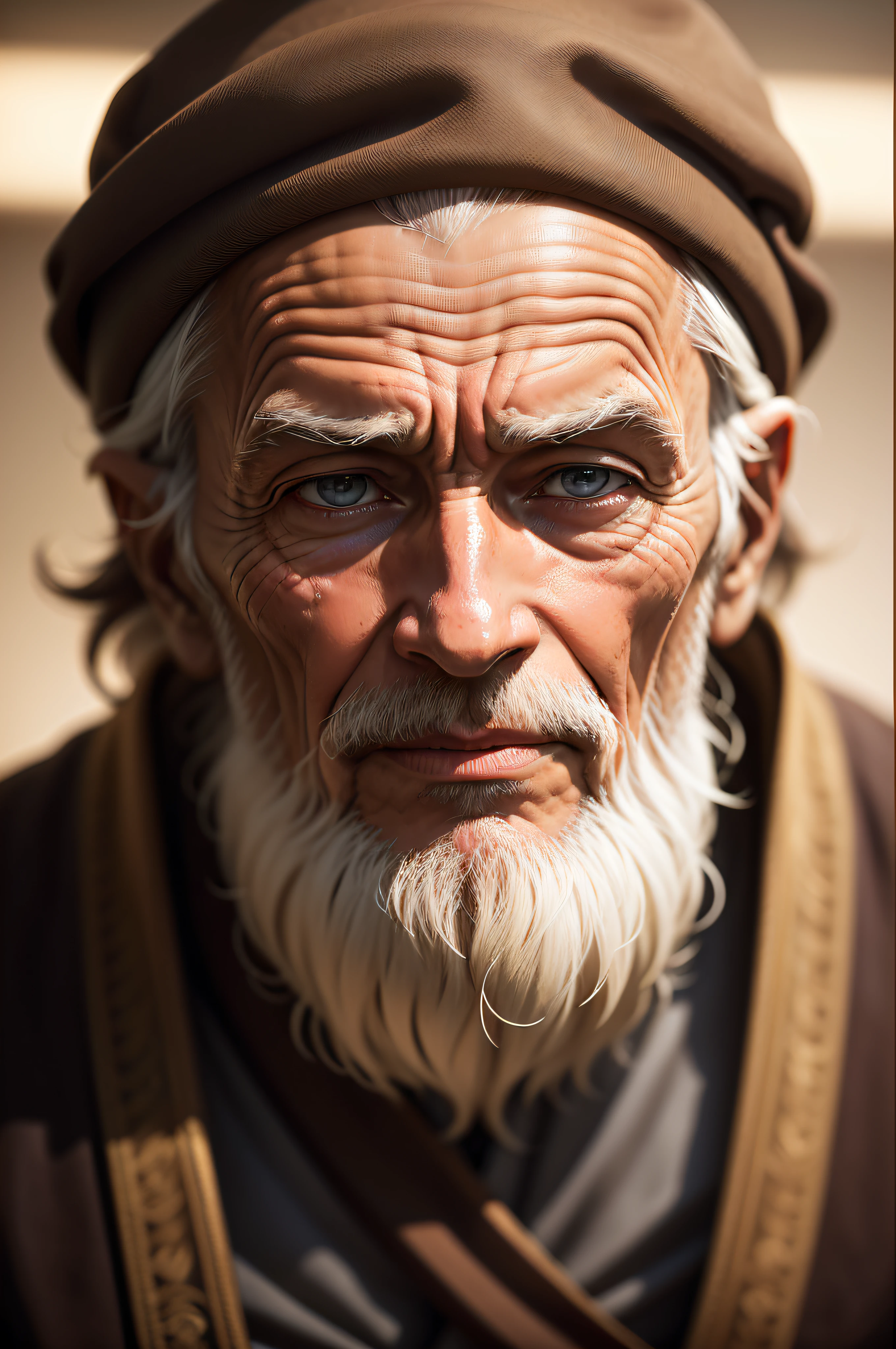 Portrait of an old wise man, an entrepreneur exuding wisdom. /imagine prompt: A stunning photography capturing the essence of a successful businessman like Steve McCurry's iconic portraits, taken with a 50mm lens to ensure a natural perspective. The color temperature is warm, symbolizing knowledge and experience. The man's facial expression is serene yet commanding, reflecting his wisdom. The lighting is soft and diffused, emphasizing the man's distinguished features. The atmosphere is profound, with a sense of accomplishment and guidance. --v 5 --stylize 1000