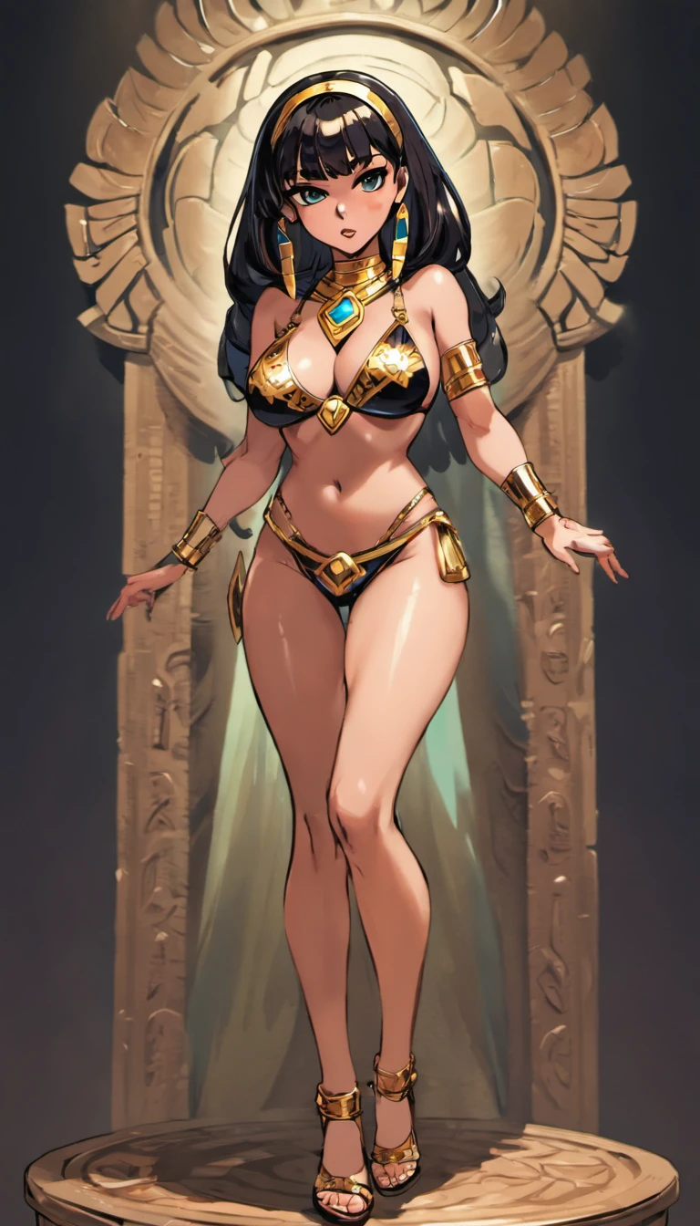 Sexy Cleopatra with legs up , and sweaty body , her breasts are huge and in great shape , big lips , tanned , beautiful , naked , oiled around breasts and vaginal, desnuda