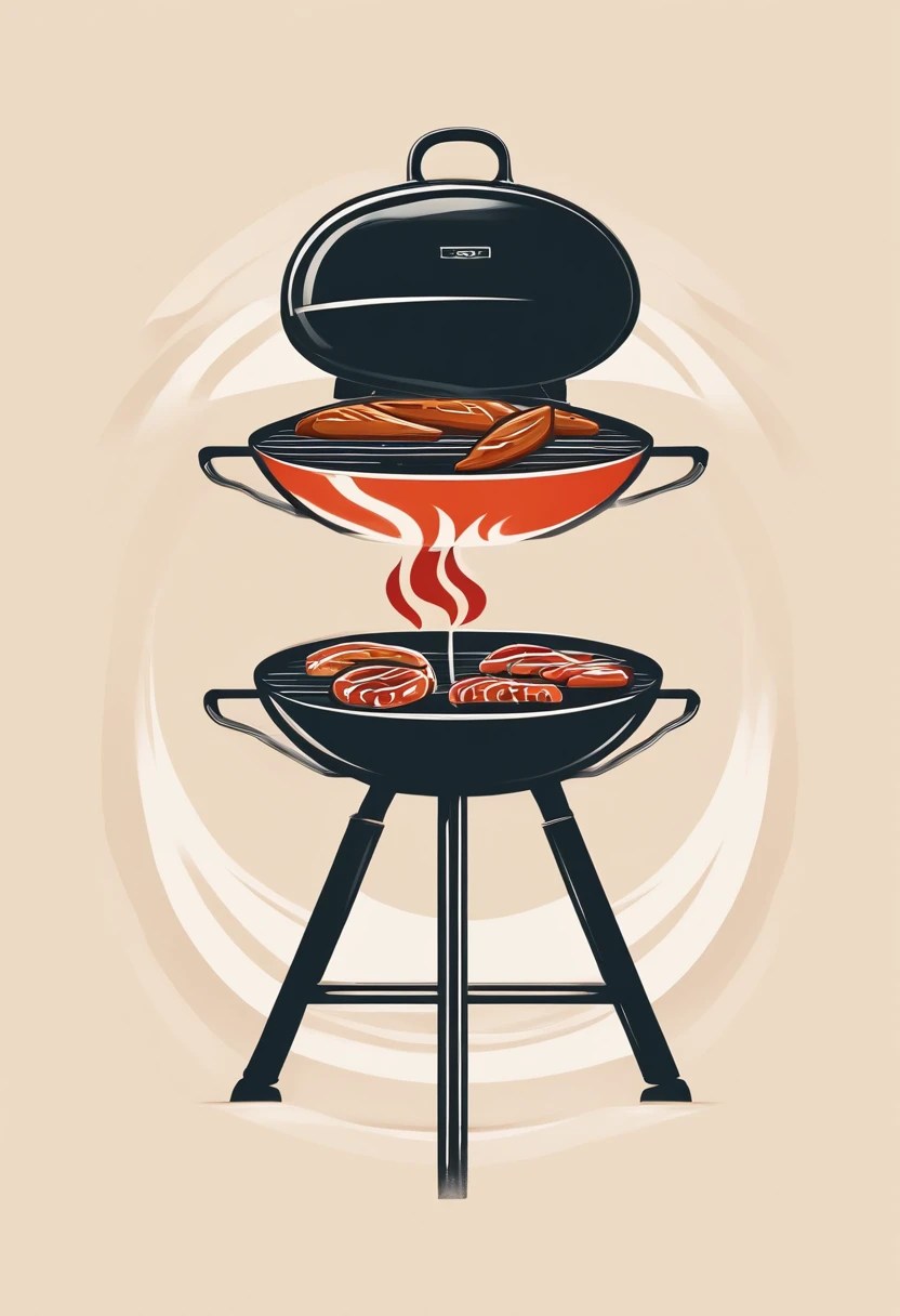 This logo features a minimalist icon of a stylized barbecue grill, with clean lines and a solid color. The focus is on simplicity and direct association with quality grilled meat.
