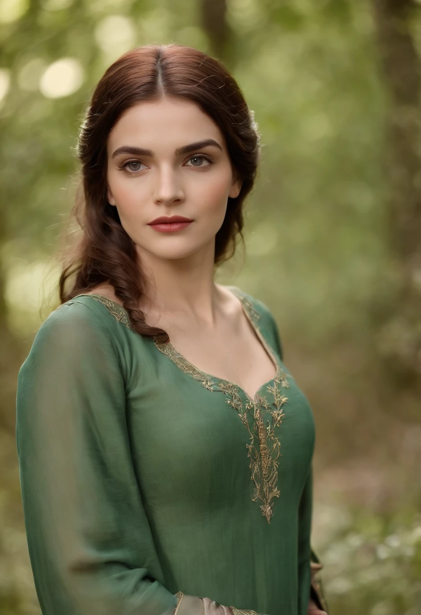 (((uma ferida avermelhada profunda atravessa sua bochecha esquerda))) tez justa, mulher em torno de 19 anos, cabelos vermelhos naturais, olhos verdes distintos, vestindo kohl, slender and graceful, Beautiful, luz de velas em um ambiente medieval, Ultra sharp focus, tiro realista, roupas femininas medievais, cores tetradicas (cicatriz:1.4)