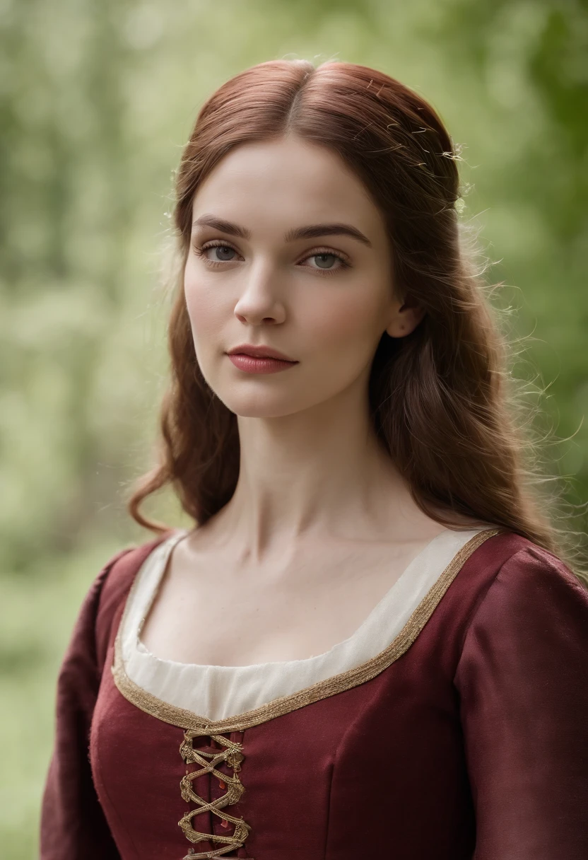 (((uma ferida avermelhada profunda atravessa sua bochecha esquerda))) tez justa, mulher em torno de 19 anos, cabelos (((vermelhos))) naturais, olhos verdes distintos, vestindo kohl, slender and graceful, Beautiful, luz de velas em um ambiente medieval, Ultra sharp focus, tiro realista, roupas femininas medievais, cores tetradicas (cicatriz:1.4)