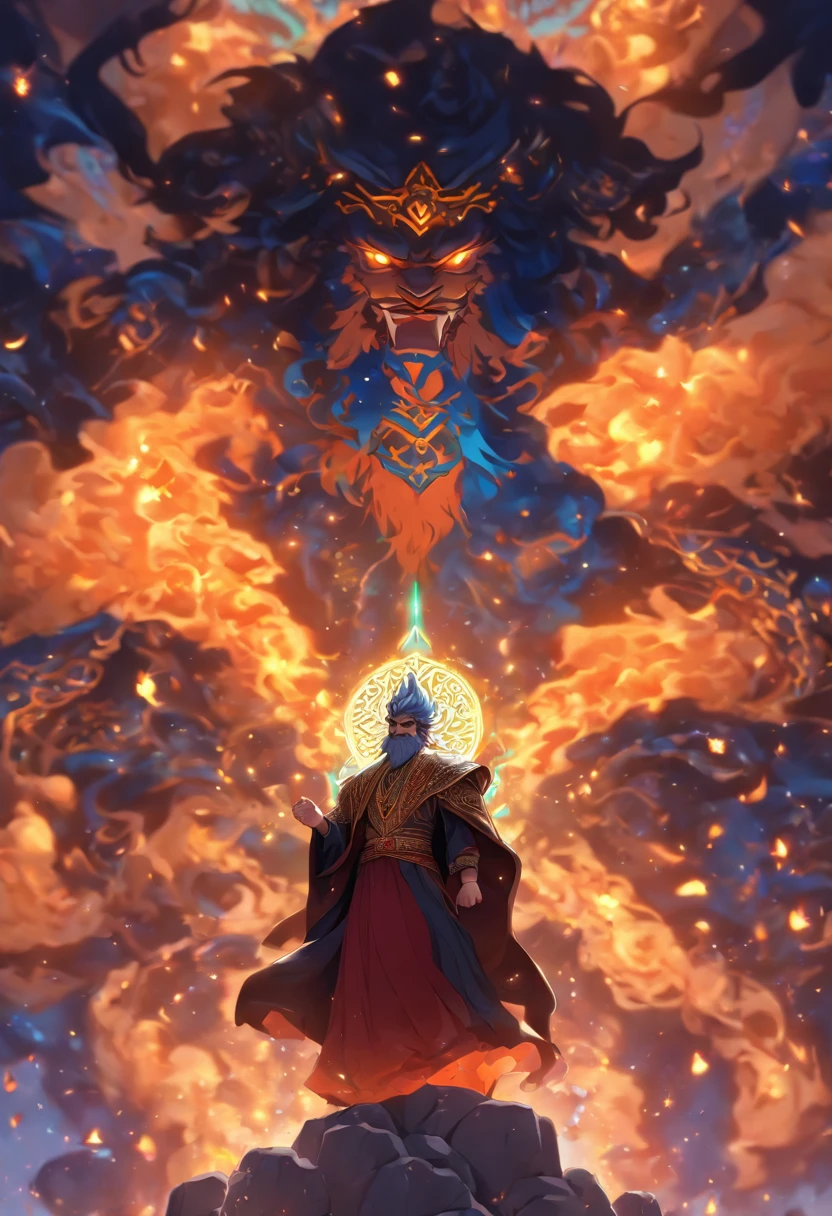 (((Iranian Man))) best quality, ultra-high resolution, 4K detailed CG, master piece, ANGRA MAINYU,god of destruction and darkness, Persian clothing,Persian Mythology, Iran,Persian empire,((Full Body)) Persian painting style, aesthetics, Beautiful image, depth of field, centered on the canvas