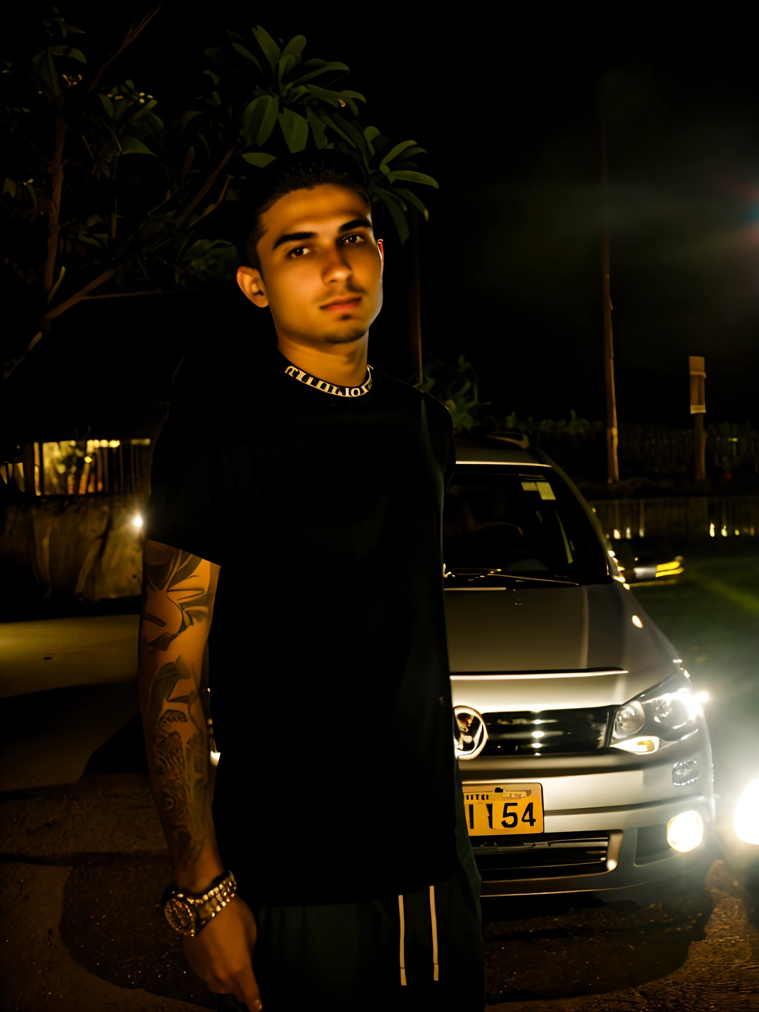 Arafed man standing in front of a car parked at night, taken in the early 2020s, imagem de corpo inteiro, em torno de 1 9 anos, caio santos, cerca de 20 yo, goodlooking, andres rios, mateus 9 5, 2 3 anos, 21 anos, José Moncada, 18 anos