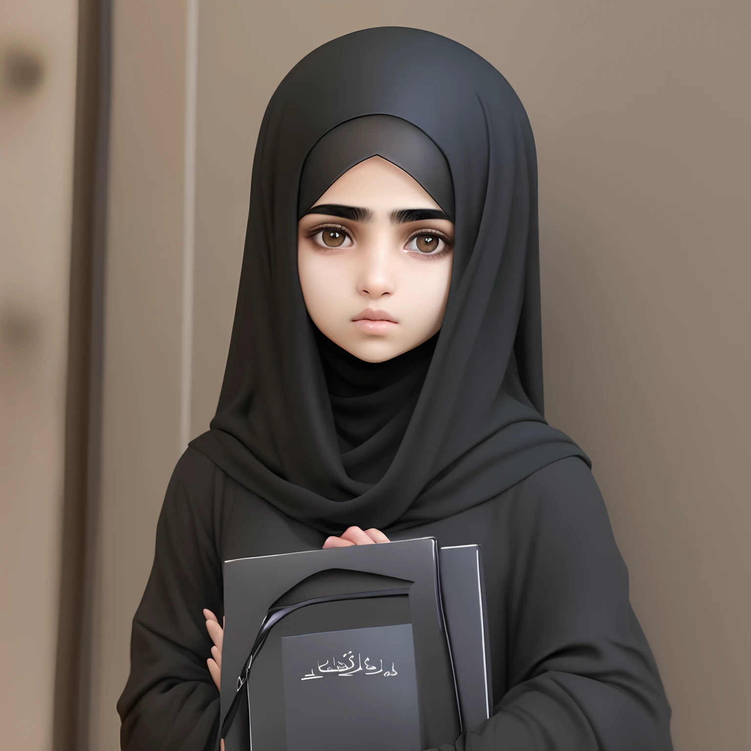Arab Muslim girl dressed in black