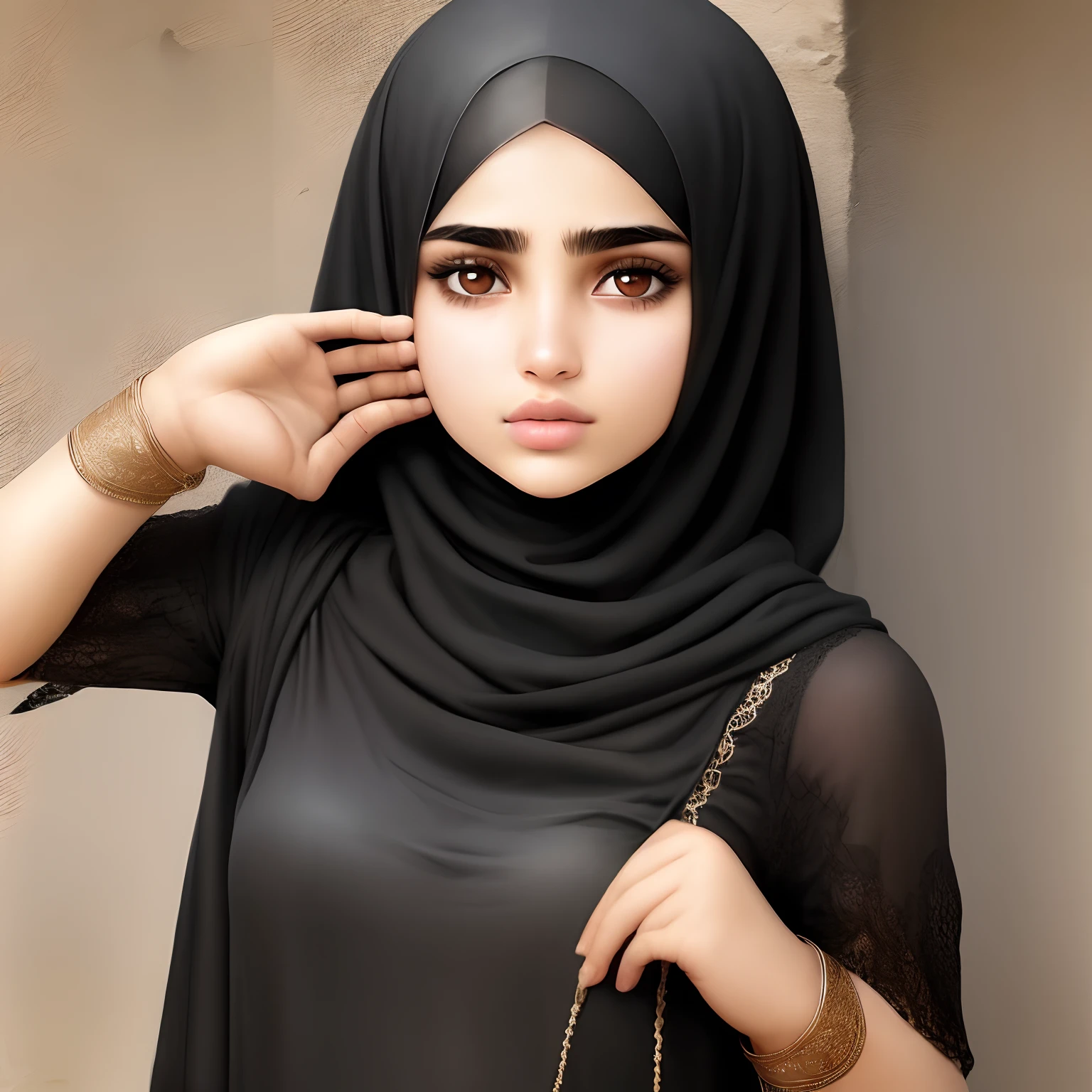 Arab Muslim girl is not beautiful she has years wearing black