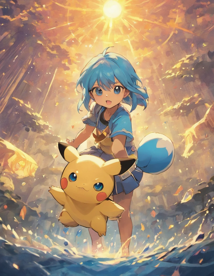Pokemon, squirtle no por do sol