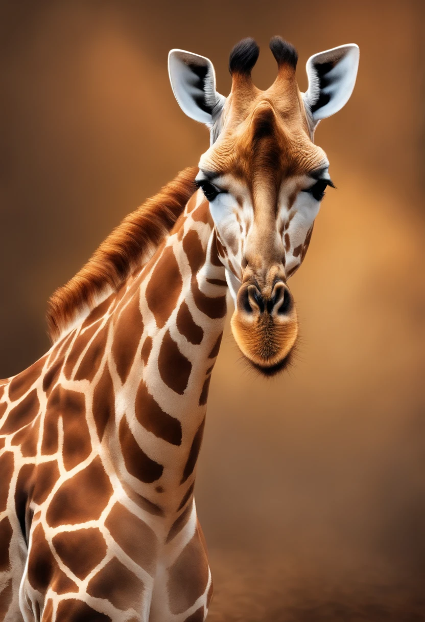 Girafa, desenho animado, with a pencil