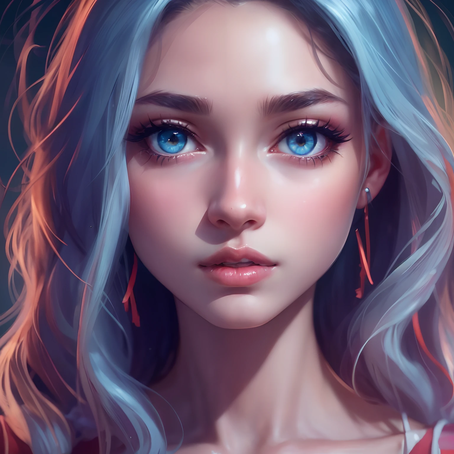 8k, realistic, ultra quality, beatiful girl, Stern anime girl, (Highest Quality, Amazing Details:1.25), cinematic lighting, unique, high-quality, very long hair, hair intakes, makeup, lipstick, eyelashes, ultra detailed eyes, ultra detailed face, ultra detailed lips, ultra detailed lipstick, ultra detailed makeup, 18 years girl, masterpiece, 8k