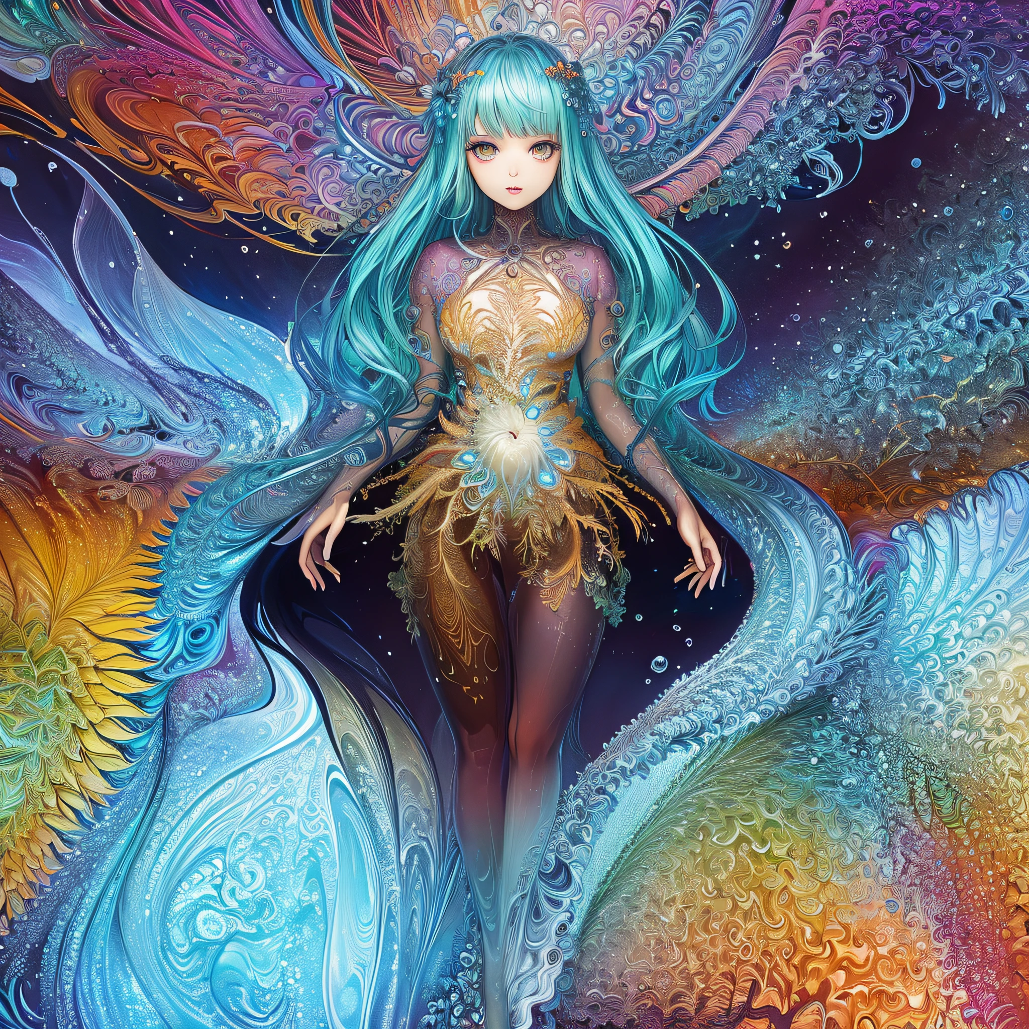 (masutepiece, Superior Quality, Best Quality, Official art, Beautiful and aesthetic: 1.2), (1girl in:1.3), Extremely detailed,(Fractal Art:1.3), Colorful, more detailed. (Size: A4)