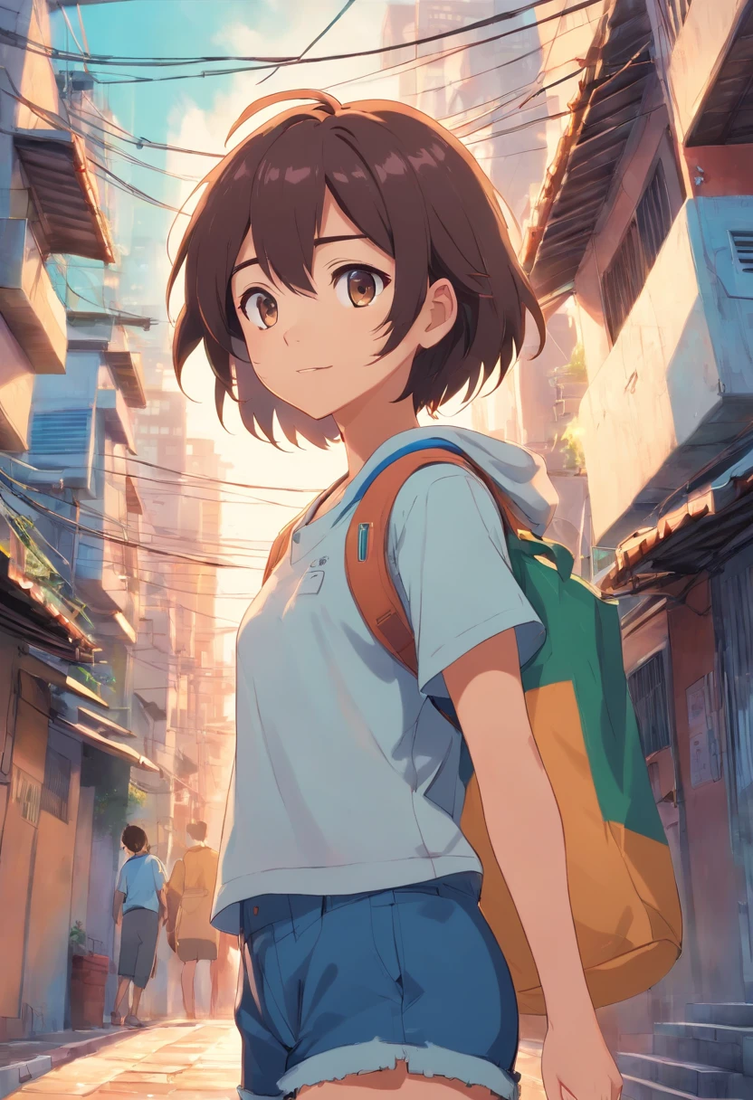 (((Comic storyboard))),comic strip,Two-dimensional picture,Manhwa Style,Ultra-wide angle of view,China-style,A young girl carrying a school bag runs through the streets of a scenic town,Vivid and bright colors,super-fine,ultra - detailed,high qulity,8K ,oc rendered,dynamic viewing angle,Hyper-realistic,Hyper Real,Ultra photo realsisim
