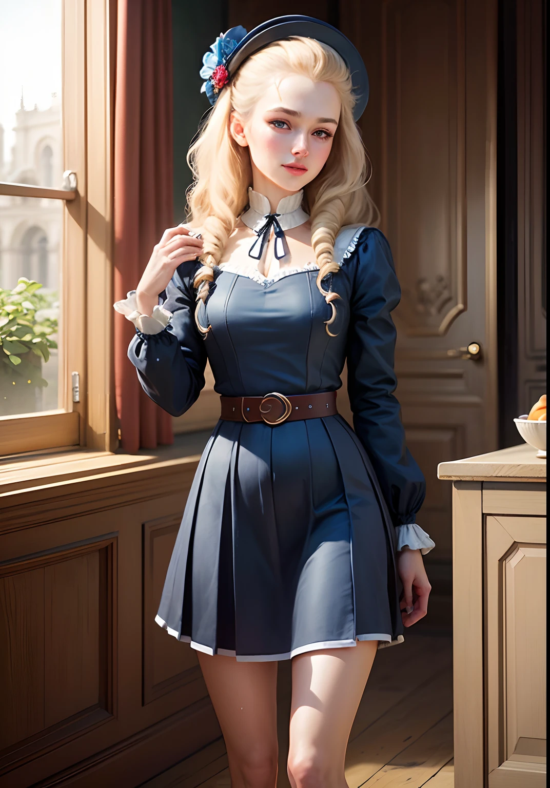 Masterpiece – Masterpiece ○○ quality – ○○ quality best quality(Highest Quality) , High quality(hiquality) etc ○○ detailed – ○○ details ultra detailed(Ultra-fine ) , Extremely detailed(Extremely detailed) , Finely detailed(Fine-grained) etc ○○ res – ○○ resolution ultra high res(超A high resolution) , very high res(hight resolution) etc Realistic – Realistic Photorealistic – photorealistic beautiful – beautiful 4k , 8K , 16K – 4K image quality , 8K , 16k distinct – clearly Best Aesthetic – Supremely Aesthetic ,Marie Antoinette,Palace of Versailles,ue,1 persons,up hairstyle 、(((sweat-wet skin)))、(Licorice Uniform、two-tone dress、Gradeless、pleated dress、a belt、red obi、Neck ribbon、blue ribbons、long-sleeve、)a smile、pov、effect、Red ribbons