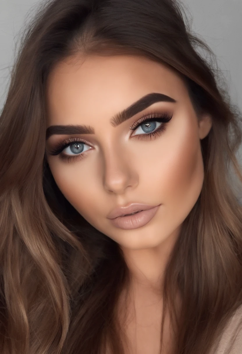 Arafed Mujer totalmente , Chica sexy con ojos marrones, ultra realista, meticulosamente detallado, Retrato Sophie Mudd, brown hair and large eyes, selfie de una mujer joven, Ojos de Dubai, Violeta Myers, sin maquillaje, Maquillaje natural, staring directly into camera, cara con artgram, maquillaje sutil, Impresionante foto de cuerpo completo arrodillado en la cama, En el dormitorio, Medium to large size bust