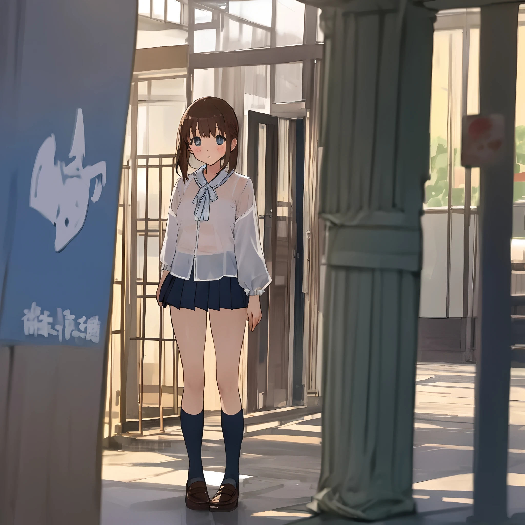 Japan man and half French
High school girl
miniskirt
Sheer blouse
Standing alone
Live