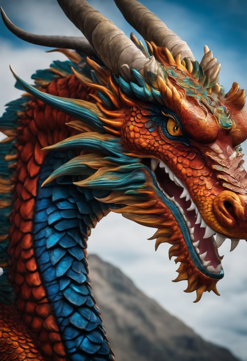 ((Best quality)), ((masterpiece)), (highly detailed:1.3),a dragon gazing across the horizon, his eyes filled with glorious intelligence, vibrant gold lined scales with beautiful flecks of silver, blue eyes, small frills along his head and chin, volumetric lighting, detailed eyes, detailed claws, detailed body, detailed scales, ultra detailed, HDR, 8k, detailed lighting, hyper realistic, ultra intricate details, octane render, portrait, depth of field, sharp focus on subject, elegant, ultra realistic details, photorealistic