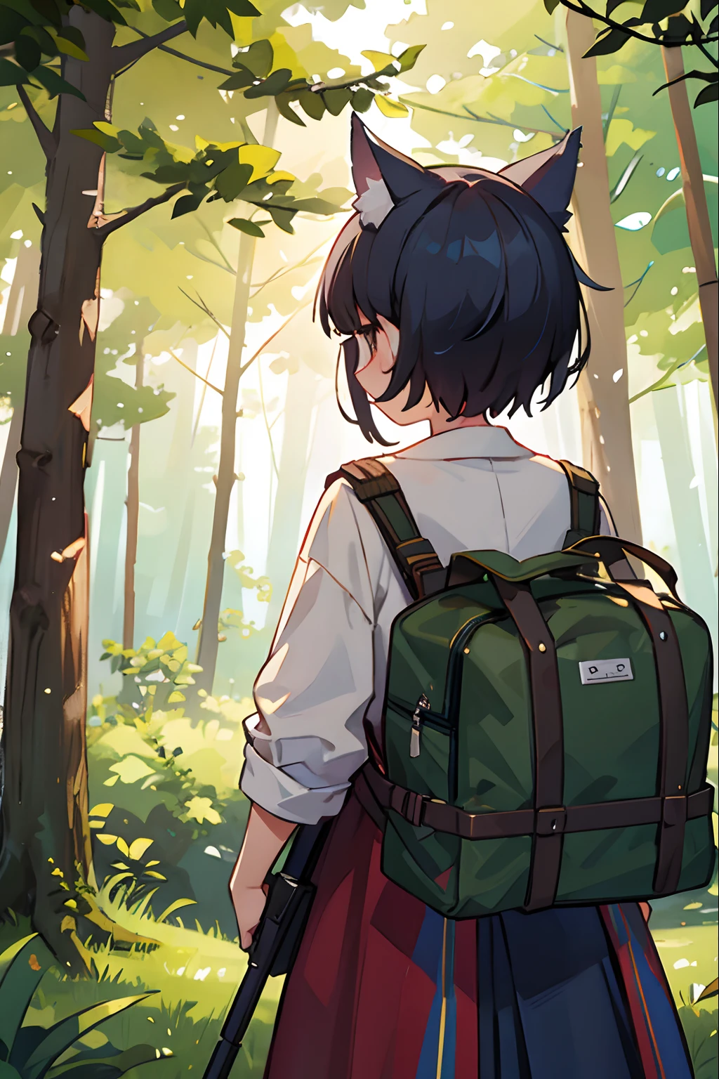 in woods、One Wolf、Shooting from behind