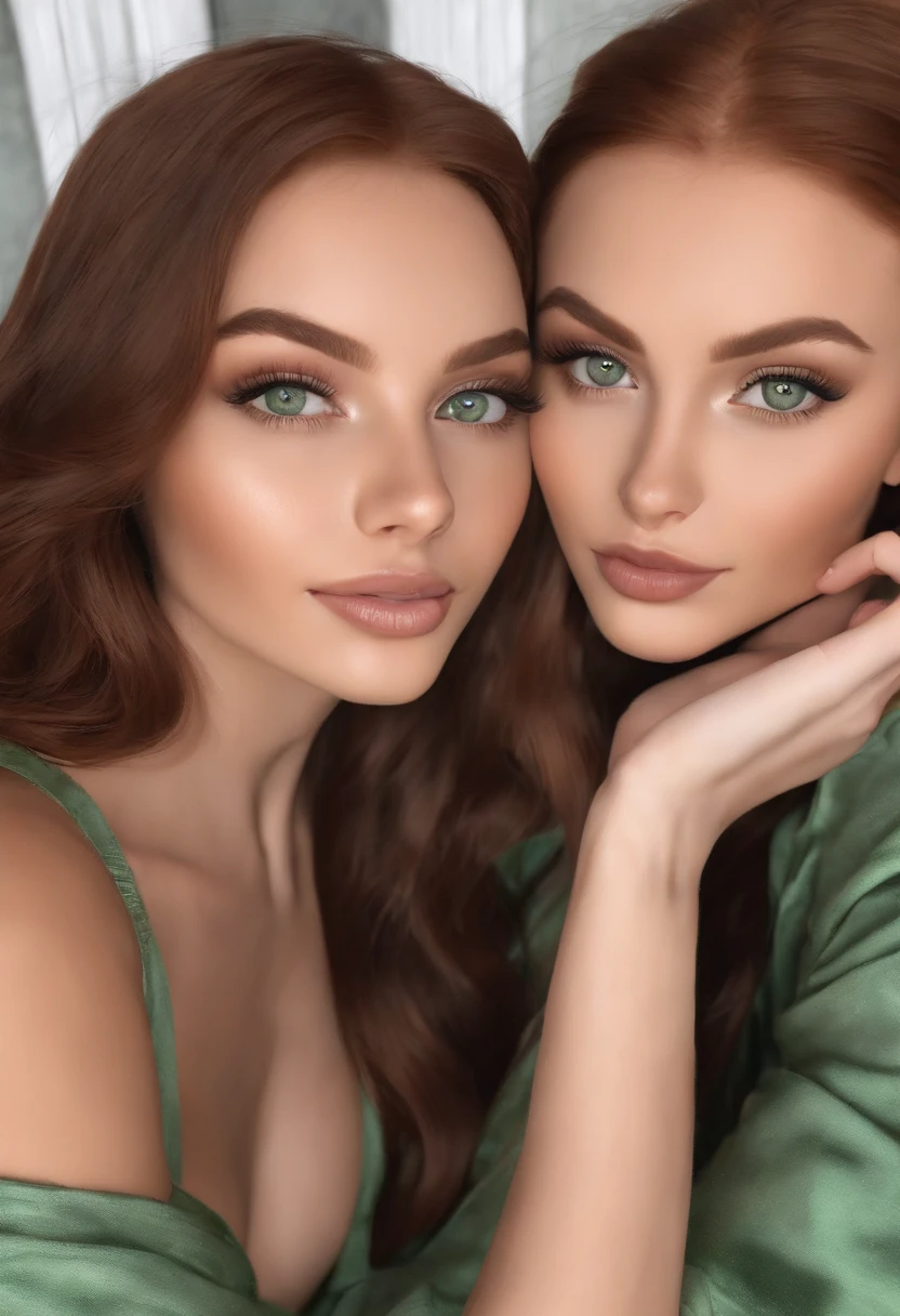 afed woman fully , sexy girl with green eyes, ultra realistic, meticulously detailed, portrait sophie mudd, ginger hair and large eyes, selfie of a young woman, bedroom eyes, violet myers,, natural makeup, looking directly at the camera, face with artgram, subtle makeup, stunning full body ,medium to large size bust eating healthy food on the balcony
