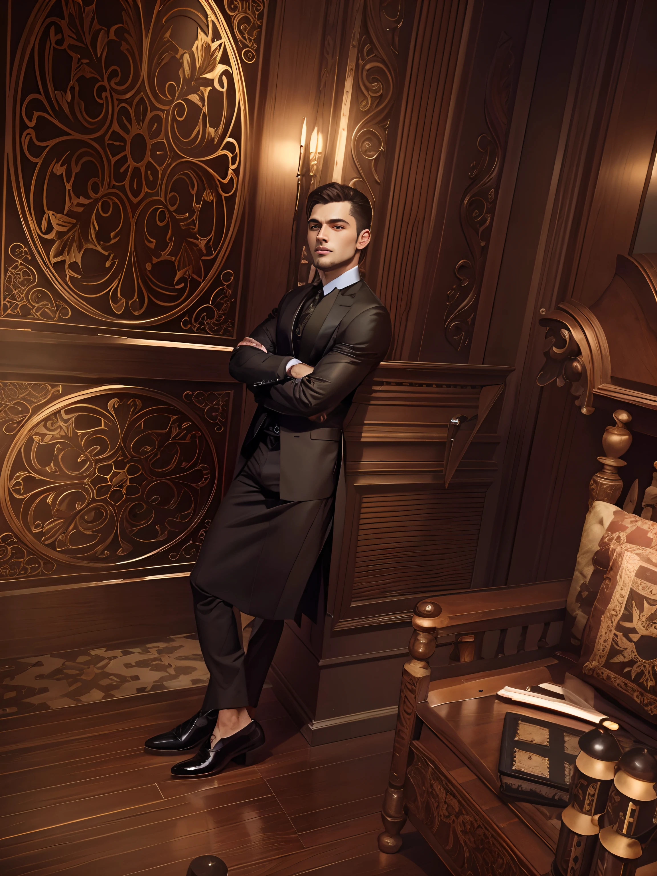 handsome, stylish clothes, atmosphere