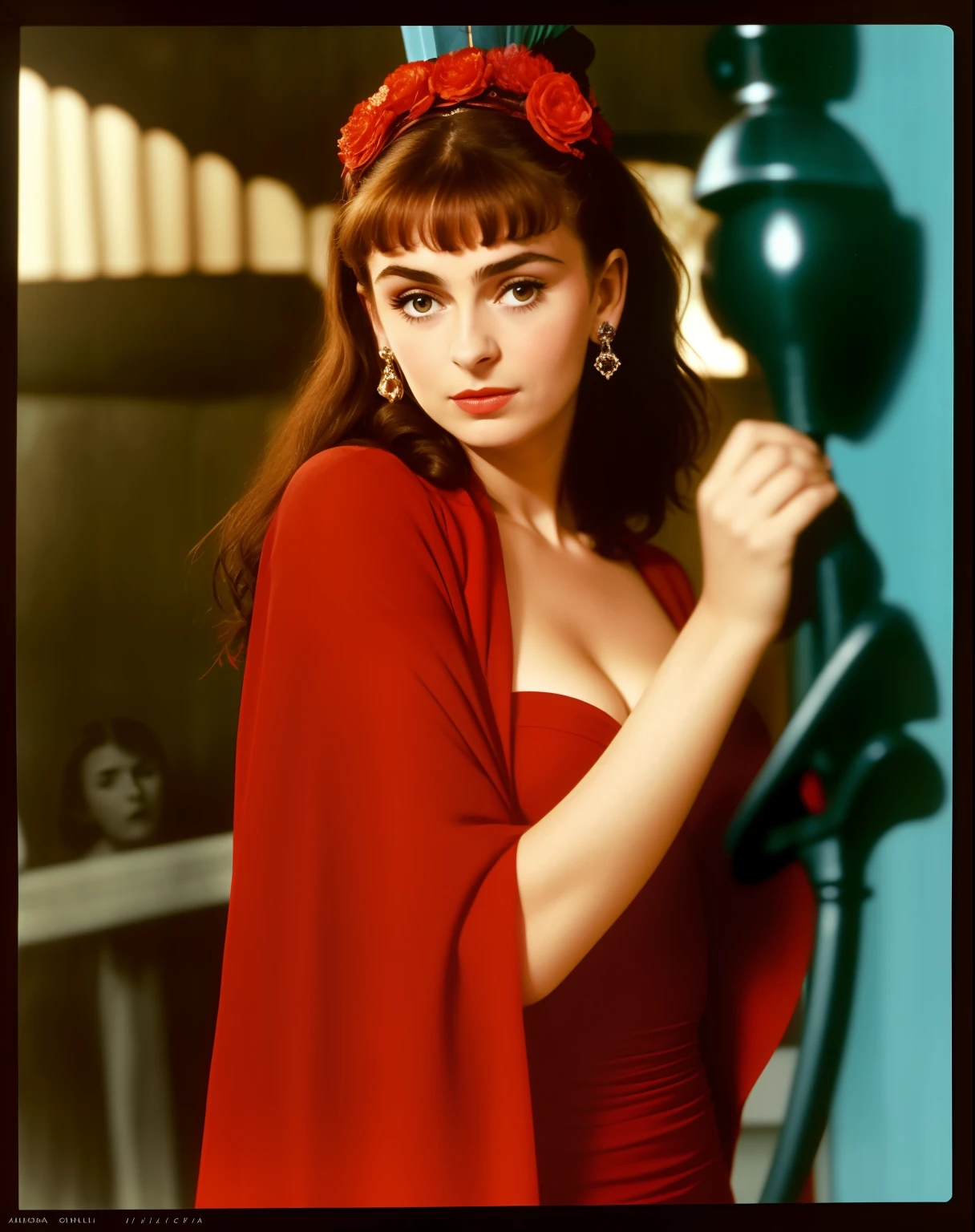 Arafed fotografia em preto e branco de uma mulher segurando um galho, inspirado em Kati Horna, Morgana, Linda Wilder, Directed by: Stan Galli, filme de alta qualidade ainda, Audrey Hepburn em um romance de terror, filme promocional ainda, Tamara de Lepika, Marjorie Cameron, frida castelli, ainda de um filme de fantasia, Directed by: Grethe Jürgens