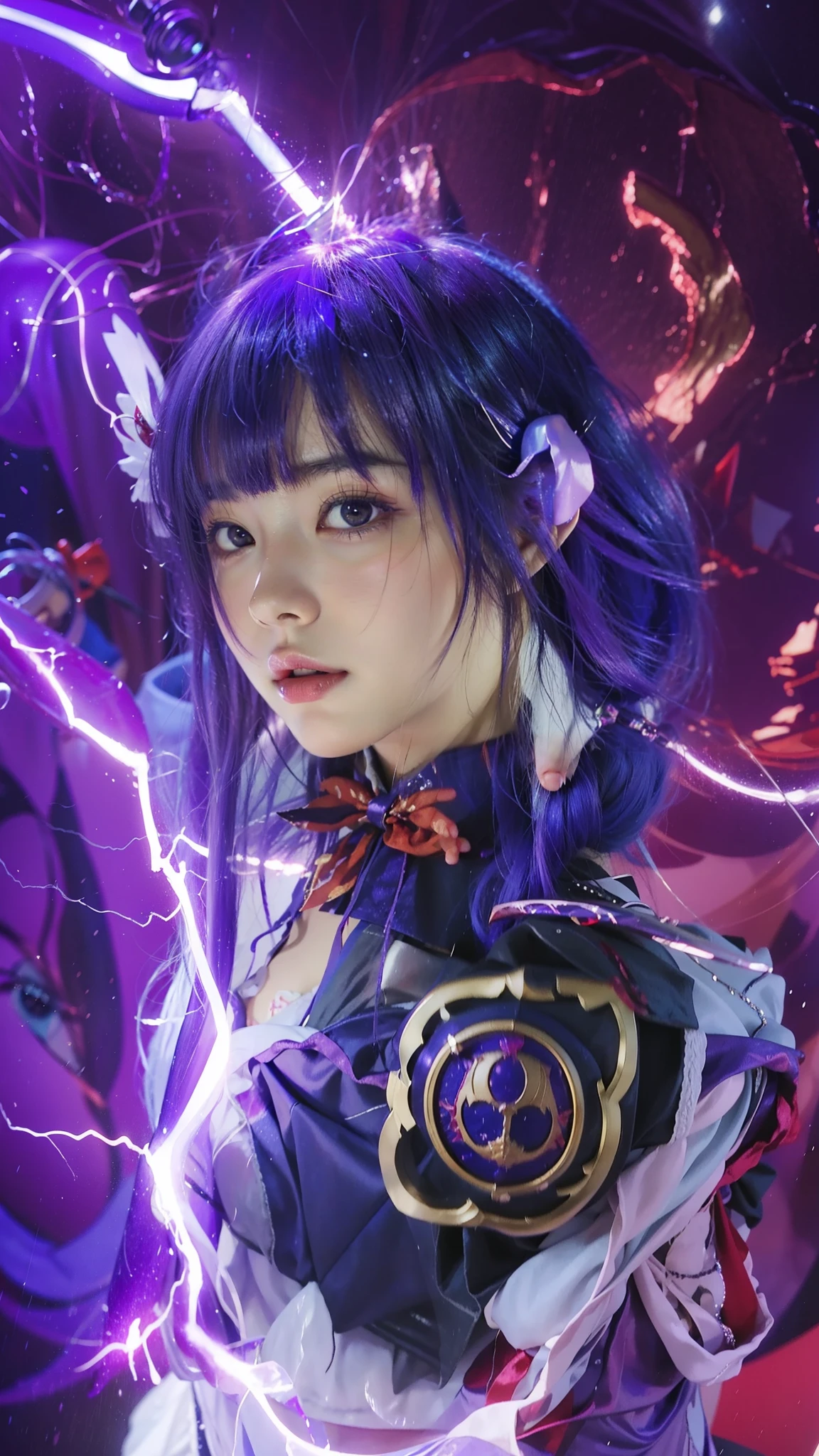 anime girl with purple hair and purple dress holding a sword, extremely detailed artgerm, artgerm detailed, portrait knights of zodiac girl, artgerm lau, ig model | artgerm, ayaka genshin impact, ! dream artgerm, artgerm. high detail, anime art wallpaper 4k, anime art wallpaper 4 k