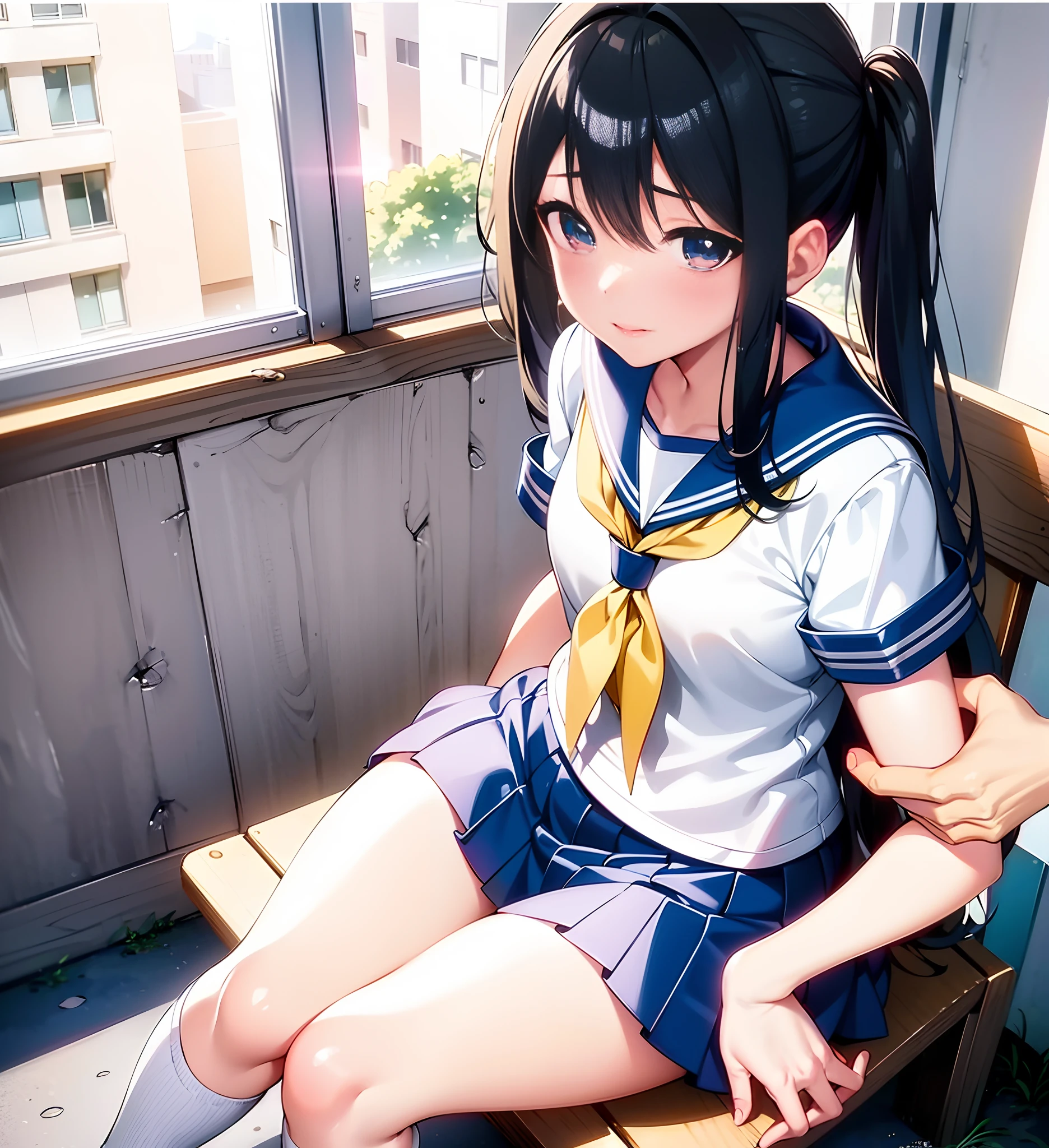 anime girl sitting on a bench with her legs crossed, a hyperrealistic schoolgirl, beautiful anime high school girl, Seductive anime dick girl, Smooth Anime CG Art, a hyperrealistic schoolgirl, Anime. Soft lighting, nagatoro, the anime girl is crouching, young anime girl, charming anime girls, Cute anime girl, Beautiful anime girl, Ecchi anime style