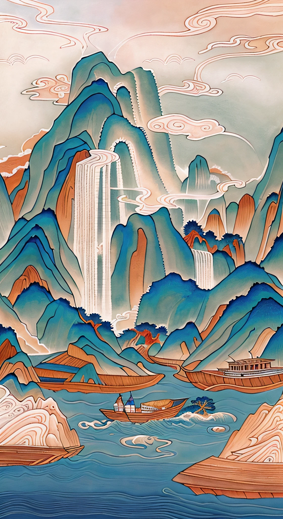 "The Coloring Page of Waterfall and Mountains with Boats in the Water"
(best quality,4k,8k,highres,masterpiece:1.2),ultra-detailed,(realistic,photorealistic,photo-realistic:1.37),line art,highly detailed line art,super fine ink line art, detailed line art, clean line art, extremely detailed line art, clean and detailed ink line art, spontaneous lines, intricate lines, inspired by Hokusai